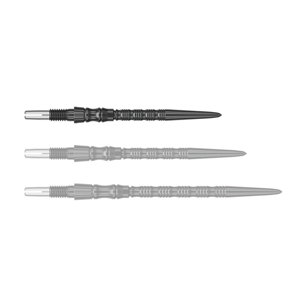 Pointes de fléchettes en acier Target Signature Swiss Point TRB - Noires Zu sehen ist eine schwarze Dartspitze mit einer Länge von 30mm. Das Produkt ist eine Target SwissPoint Signature TRB Dartspitze.
