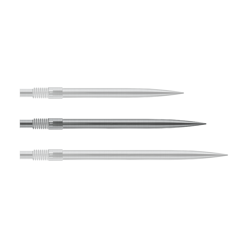 Harrows Quick Point Dartspitzen - Silber Das Bild zeigt vermutlich silberne Dartspitzen von Harrows in 35mm Länge. Die Datei heißt 'QP23943_Harrows_QuickPoint_Dartspitzen_Silber_35mm_1'.
