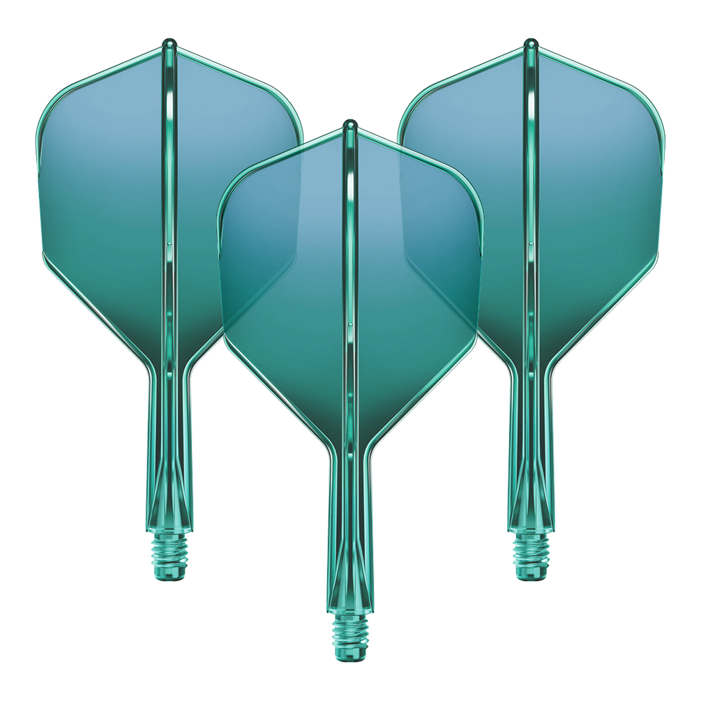 System wału lotniczego GOAT A1R No6 - zielony Ein Set Flight-Shaft-System mit strukturierter Oberfläche liegt auf einer hellen Fläche. Die Bauteile sind gerade ausgerichtet.