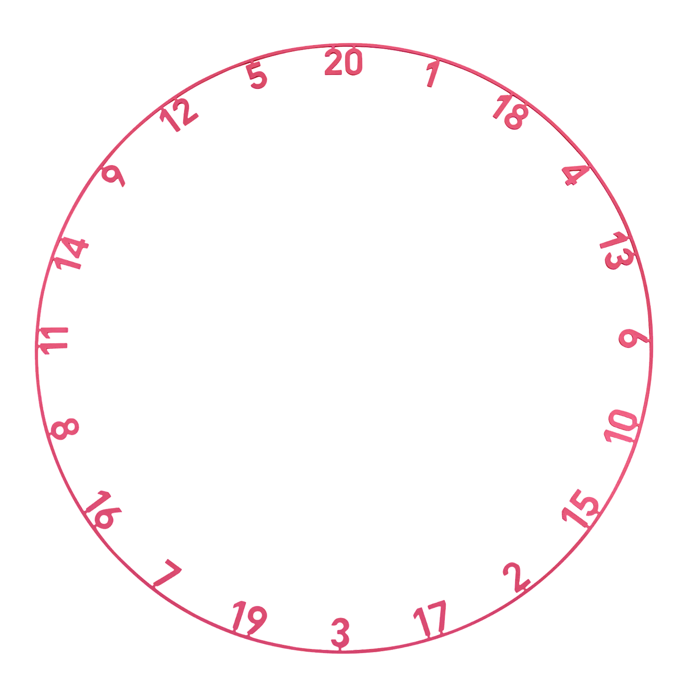 Bague numérotée monobloc découpée au laser avec précision à 180° Das Bild zeigt das Produkt mit dem Dateinamen ONE1013_Precise180_OnePiece_Lasercut_Zahlenring_CyberPink_1. Es handelt sich um ein nicht näher beschriebenes Produktbild.