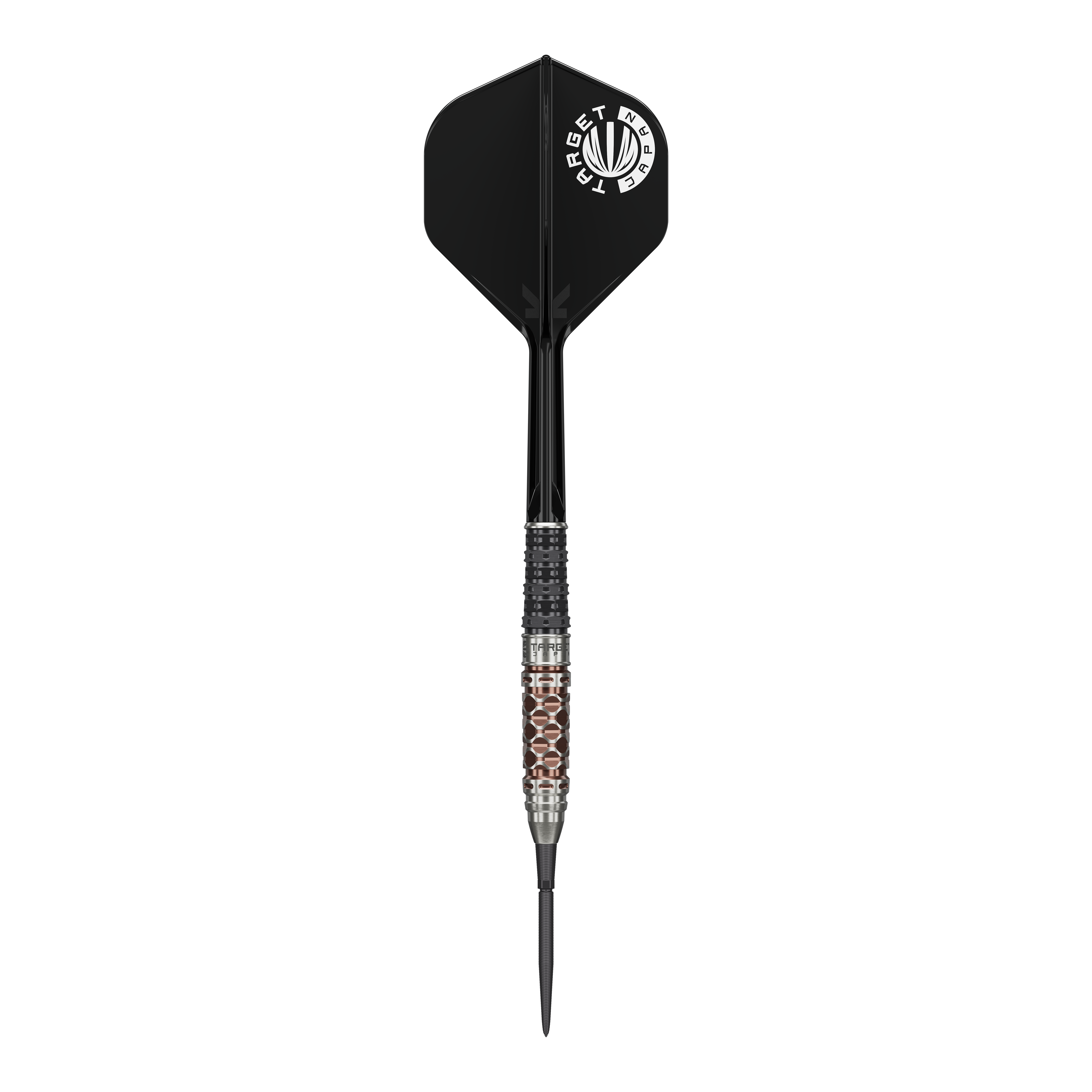 Target Japan Charis GEN6 Swiss Point Steeldarts - 23g sind Steeldarts der Marke Target. Das Bild zeigt die hochwertige Verarbeitung und das Design der Darts.