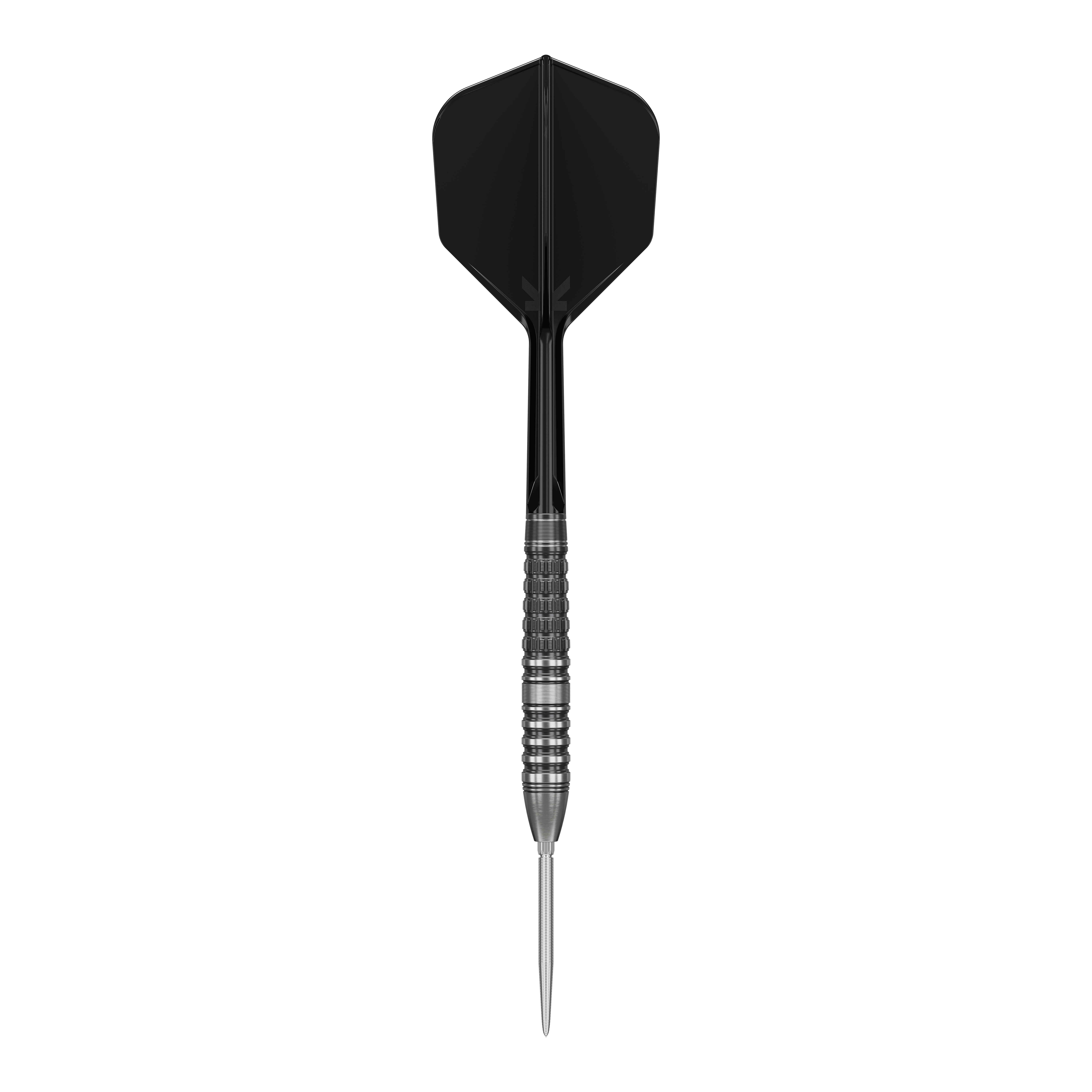 Target Japan Black Marque Lumiere GEN3 Steeldarts Das Bild zeigt einen Target Japan Black Marque Lumiere GEN3 Steeldart. Der Dartpfeil hat eine schwarze Flights und einen silbernen, geriffelten Barrel.