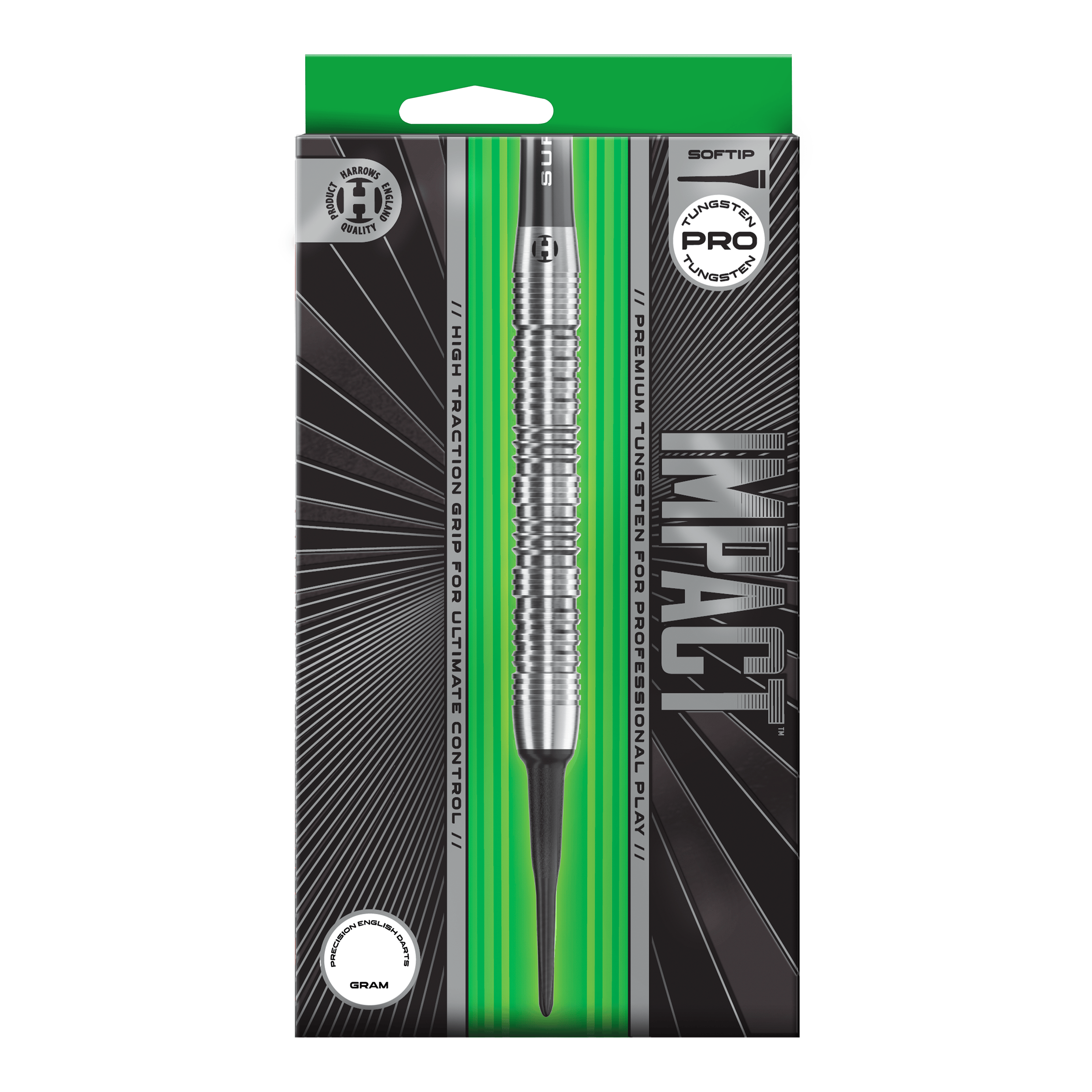 Harrows Impact Softdarts Hier sind die Harrows Impact Softdarts dargestellt. Man sieht Details des Produktes aus einer weiteren Ansicht.