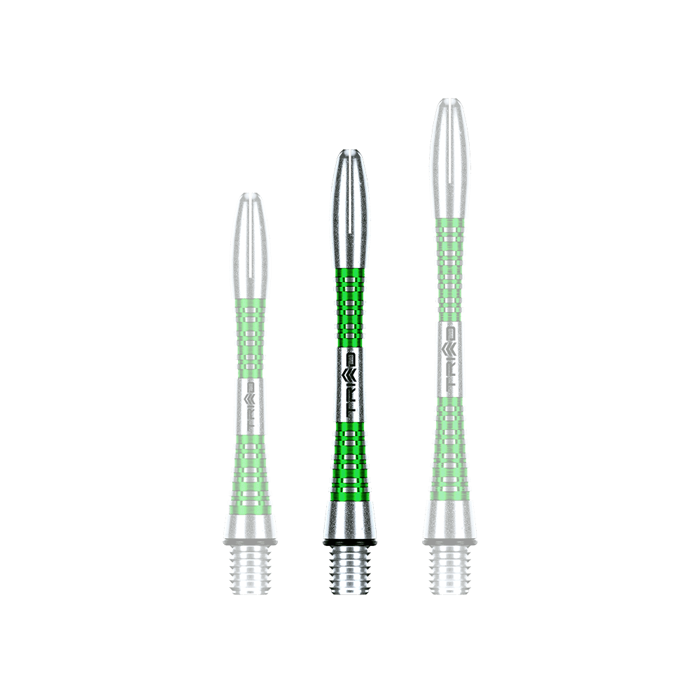 7013-403_Winmau_Triad_Aluminium_Shafts_Gr-n_41mm_1 Winmau Triad Aluminium Shafts im eleganten, langen Design. Die Schäfte sind parallel angeordnet.
