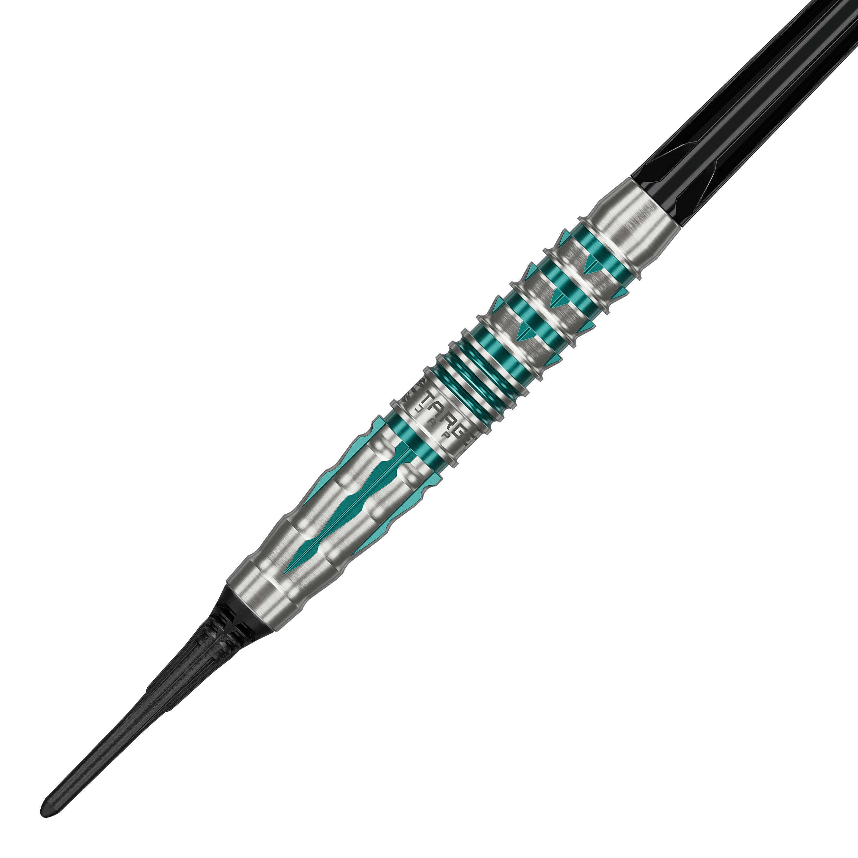 Die Abbildung präsentiert die Target Black Marque Pierce Softdarts mit einem Gewicht von 18,5g. Diese Softdarts bieten hohe Qualität und Präzision beim Wurf.