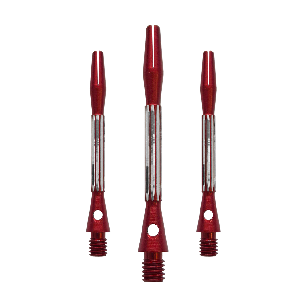 Hliníkové shafty Bulls NL Flash 2 - červené - 46 mm Die Bulls NL Flash 2 Aluminium Shafts in Rot werden hier als Set gezeigt. Sie sind 46 mm lang und aus Aluminium gefertigt.