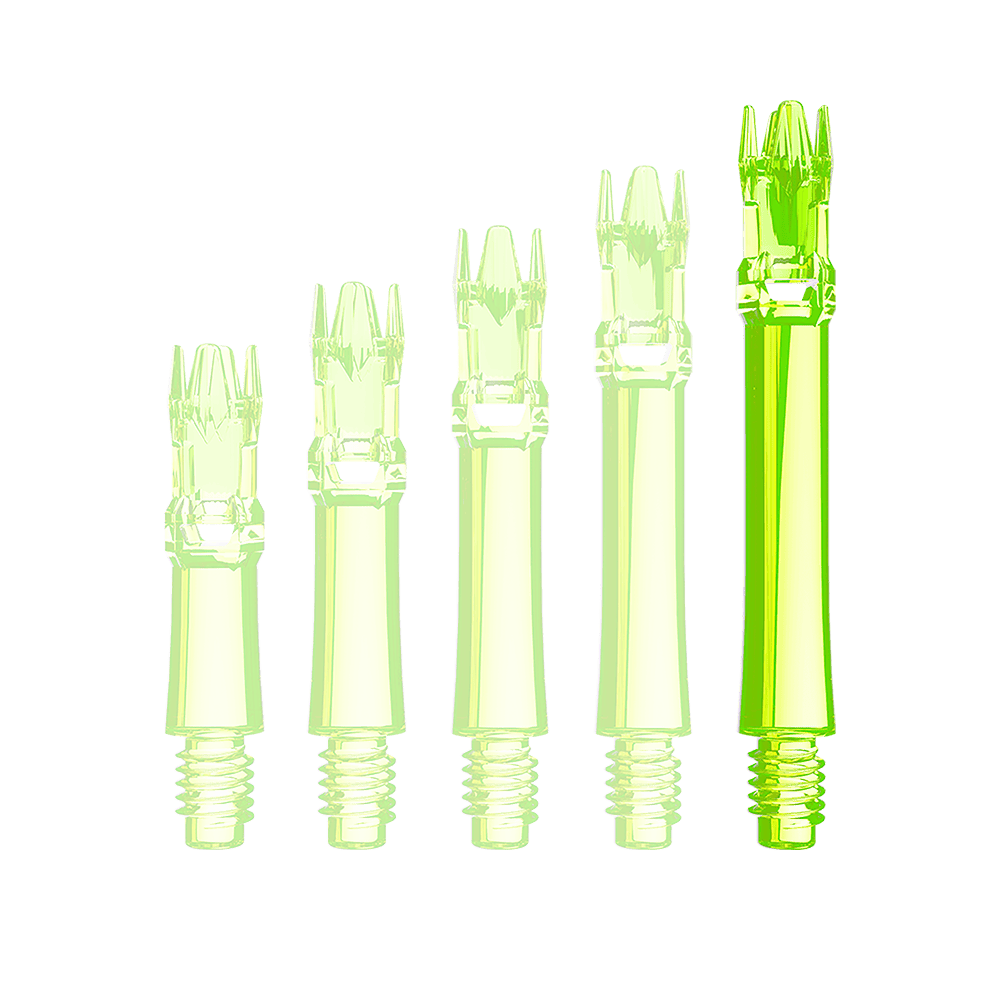 L-Style L-System Replacement Shafts - Neon Yellow Hier ist eine neongelbe Ersatzshaft dargestellt. Sie ist einzeln und von vorne aufgenommen.