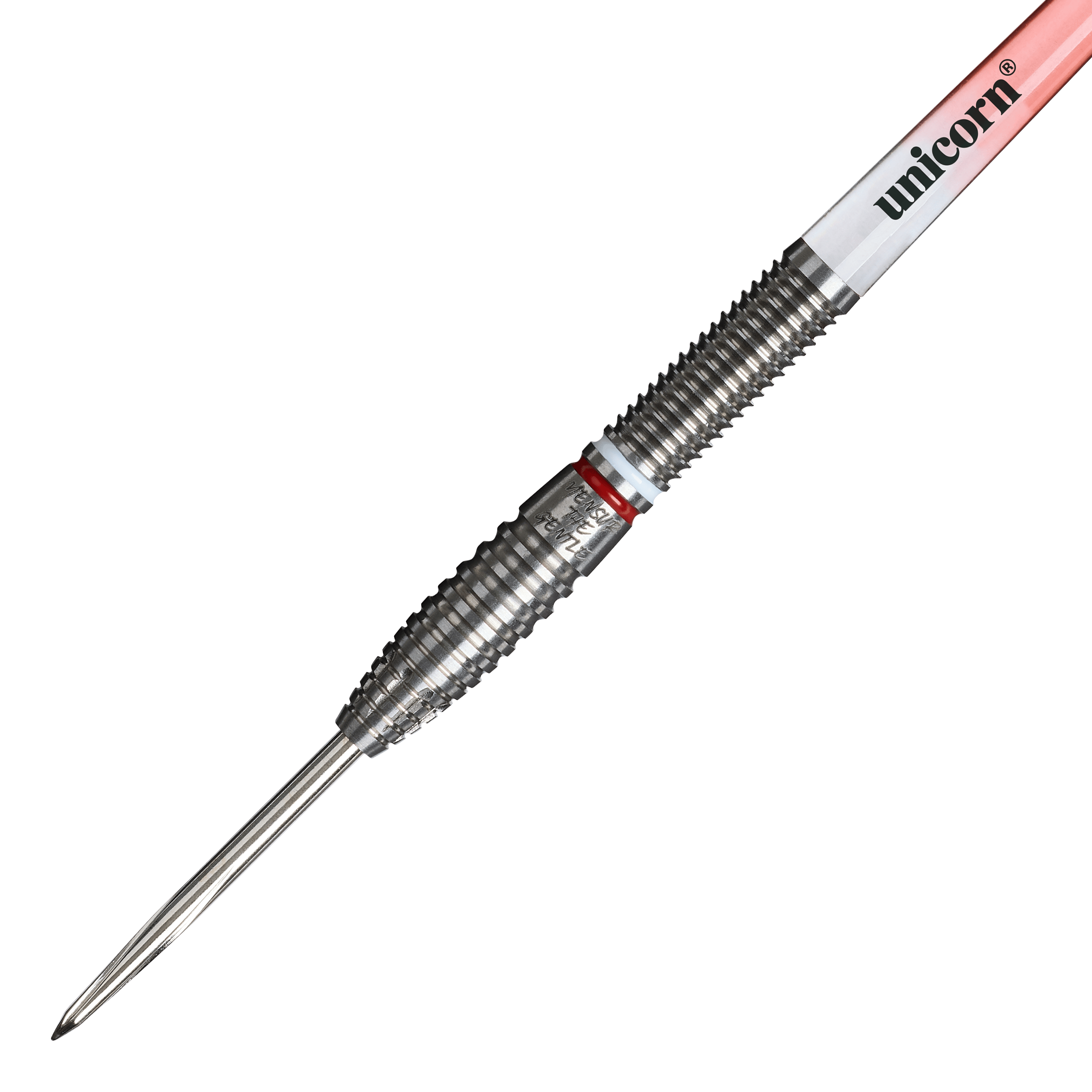 Unicorn Scale Suljovic The Gentle Steeldarts - 23g Unicorn Mensur Suljovic The Gentle Steeldarts - 23g ist auf diesem Bild zu sehen. Es handelt sich um professionelle Steeldarts mit einem Gewicht von 23 Gramm.