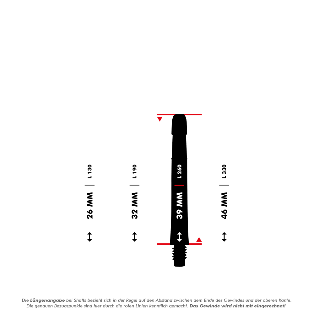 L-L-Style-Shafts Locked Straight - Red