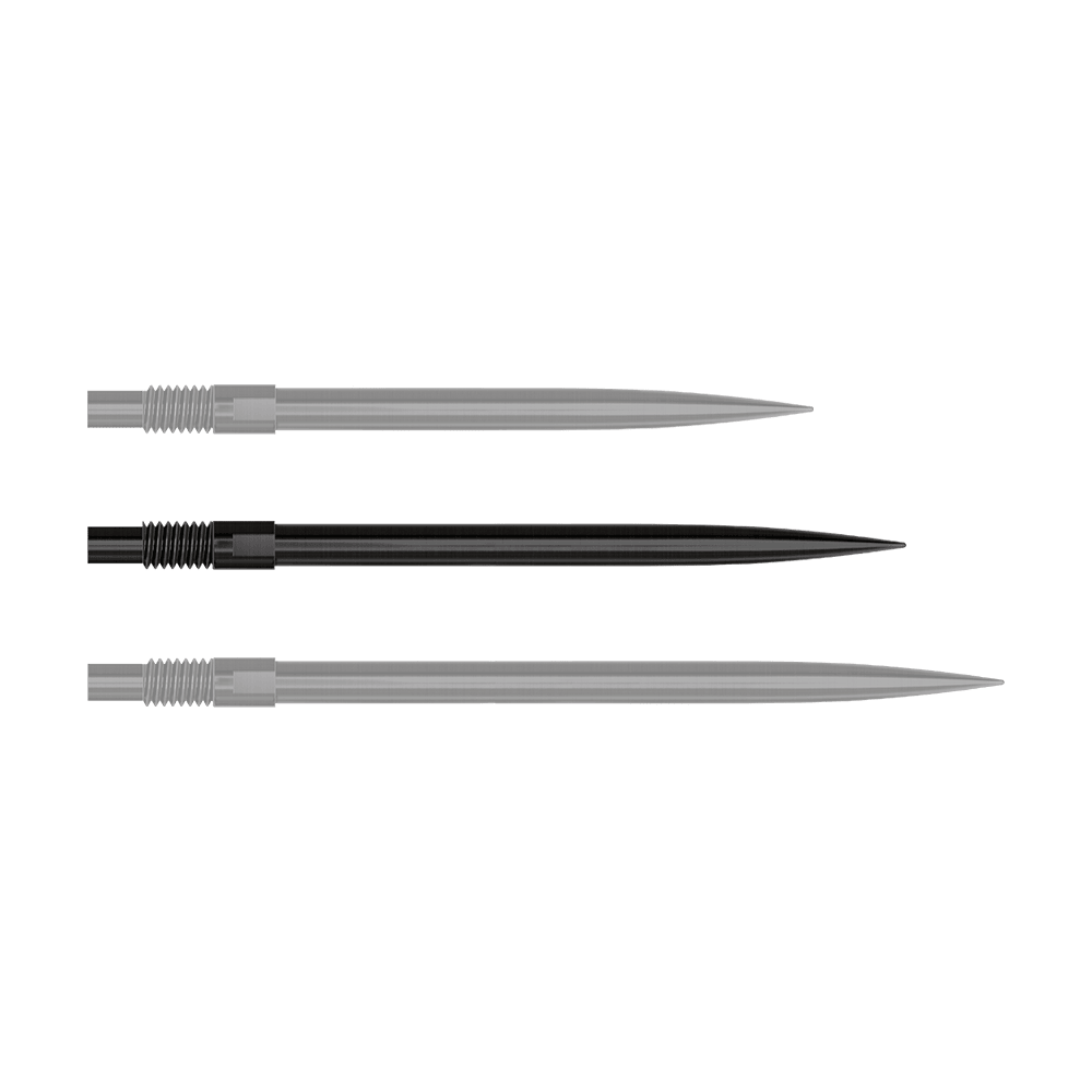 Harrows Quick Point Dart Tips - Black Das Bild zeigt die Datei 'QP24049_Harrows_QuickPoint_Dartspitzen_Schwarz_35mm_1'. Es werden schwarze Dartspitzen dargestellt.