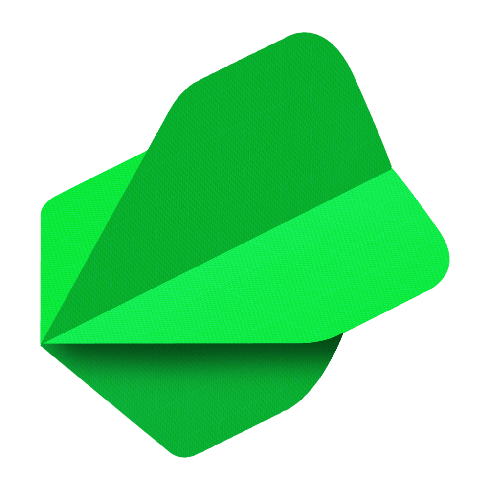 Nylonové tkaninové letky N5 - Standardní - Neonovo zelené Das Bild zeigt einen leuchtend neongrünen Nylon-Stoff Flight in der Form N5. Die Oberfläche hat eine feine, strukturierte Musterung.