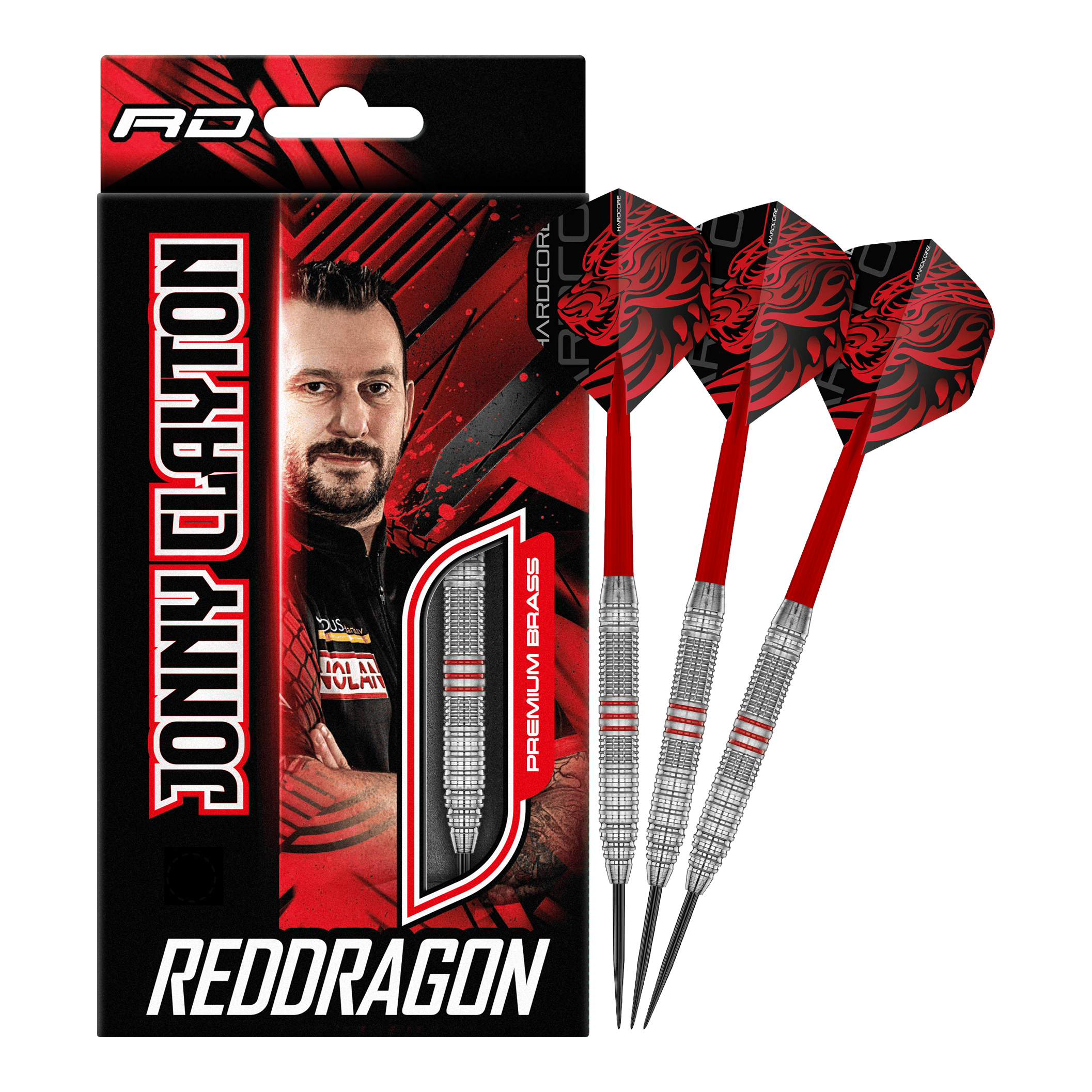 Red Dragon Jonny Clayton Brass Steeldarts - 21 g Red Dragon Jonny Clayton Brass Steeldarts - 21 g wird gezeigt. Der Dartpfeil besteht aus Messing und ist optimal für Dartspieler.