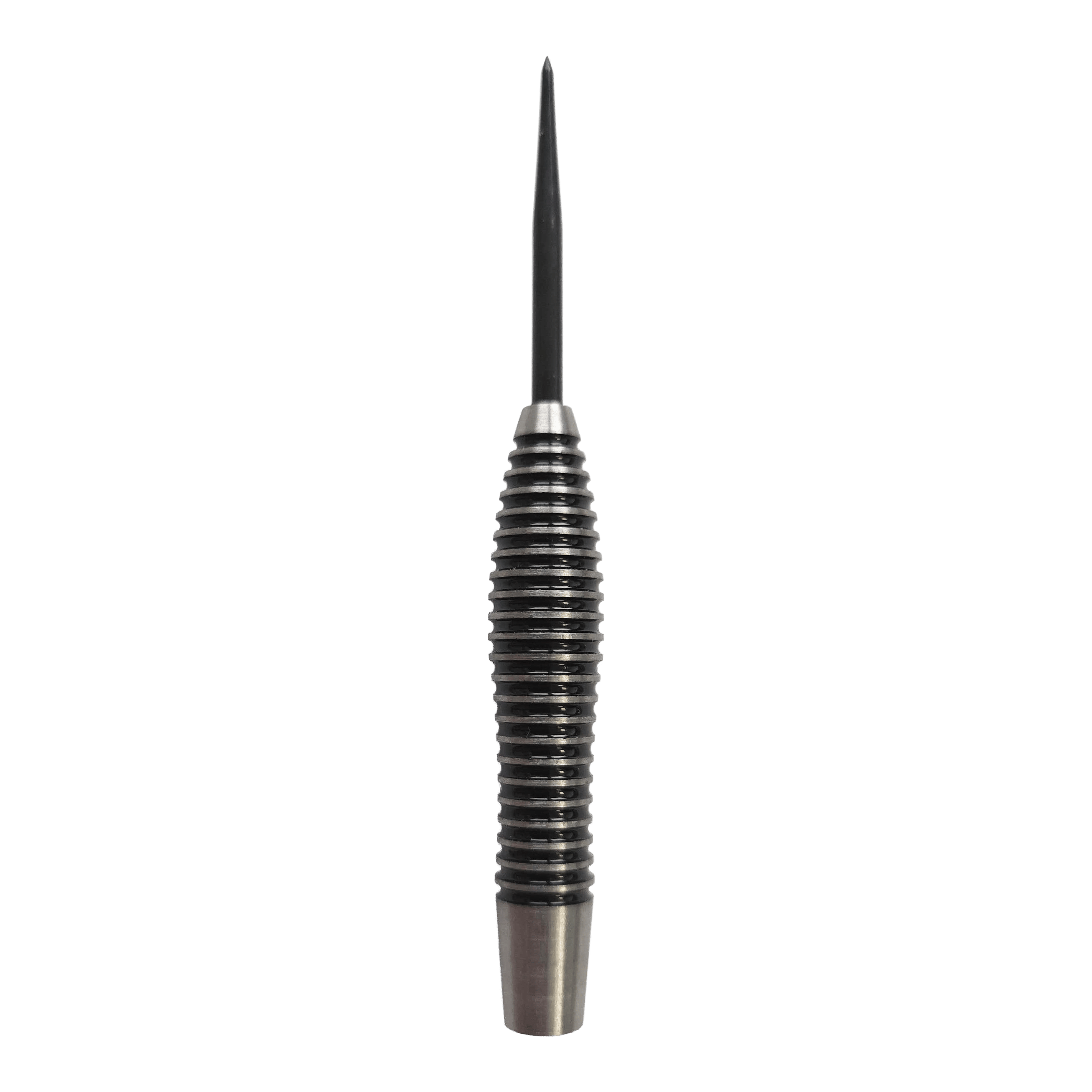 Das Bild zeigt McDart Black Ring Torpedo Steeldart-Barrels - 24g. Die Dart-Barrels verfügen über einen schwarzen Ring und eine spezielle Torpedo-Form.