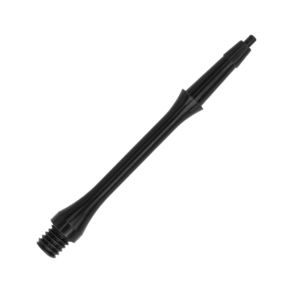 HRC-12596_Harrows_Clic_Slim_Shafts_Black_30mm_2 Das Bild zeigt einen schwarzen Harrows Clic Slim Shaft. Es handelt sich um einen schlanken Schaft für Dartpfeile.