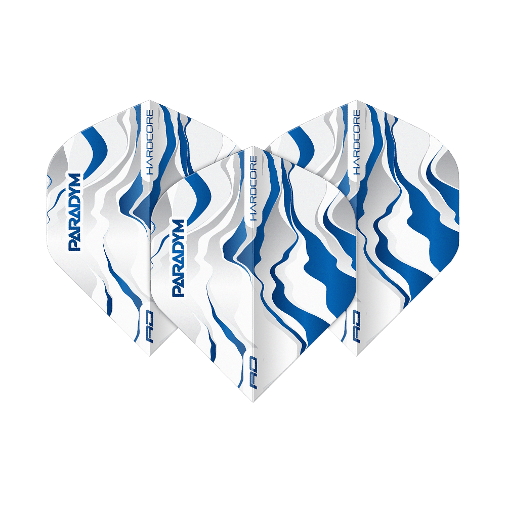 Standardní letky Red Dragon Hardcore Premium Paradym Blue Premium č. 2 Dieses Bild zeigt ein Set der Red Dragon Hardcore Premium Paradym Blue Premium No2 Standard Flights. Es handelt sich um hochwertige, blaue Dartflights für ambitionierte Spieler.