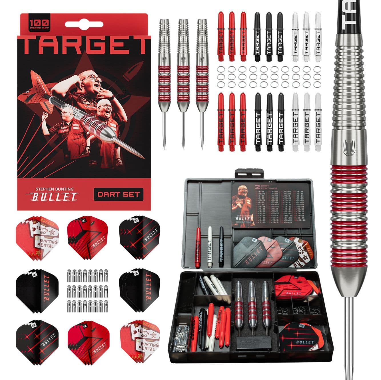 Target Stephen Bunting Bullet 100 Teile Brass Steeldart Set - 22g