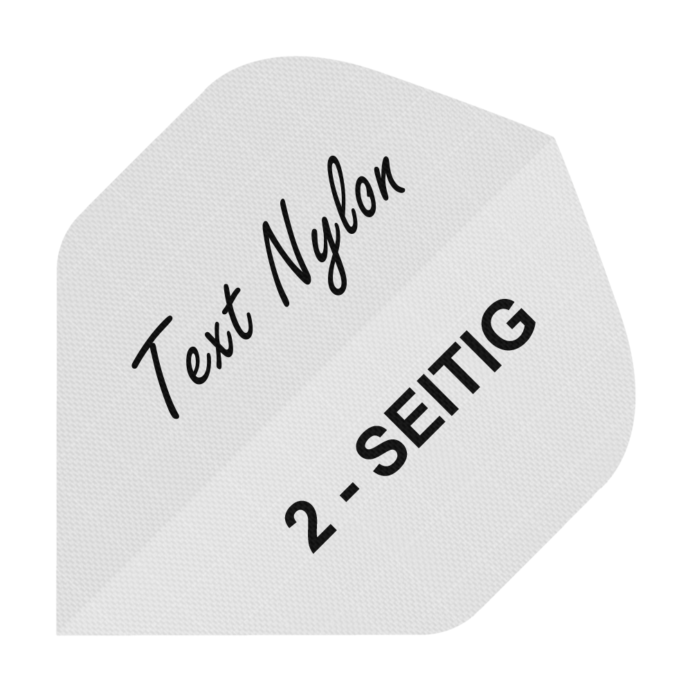 10 Satz Bedruckte Flights 2-Seitig - Wunschtext - Nylon Standard