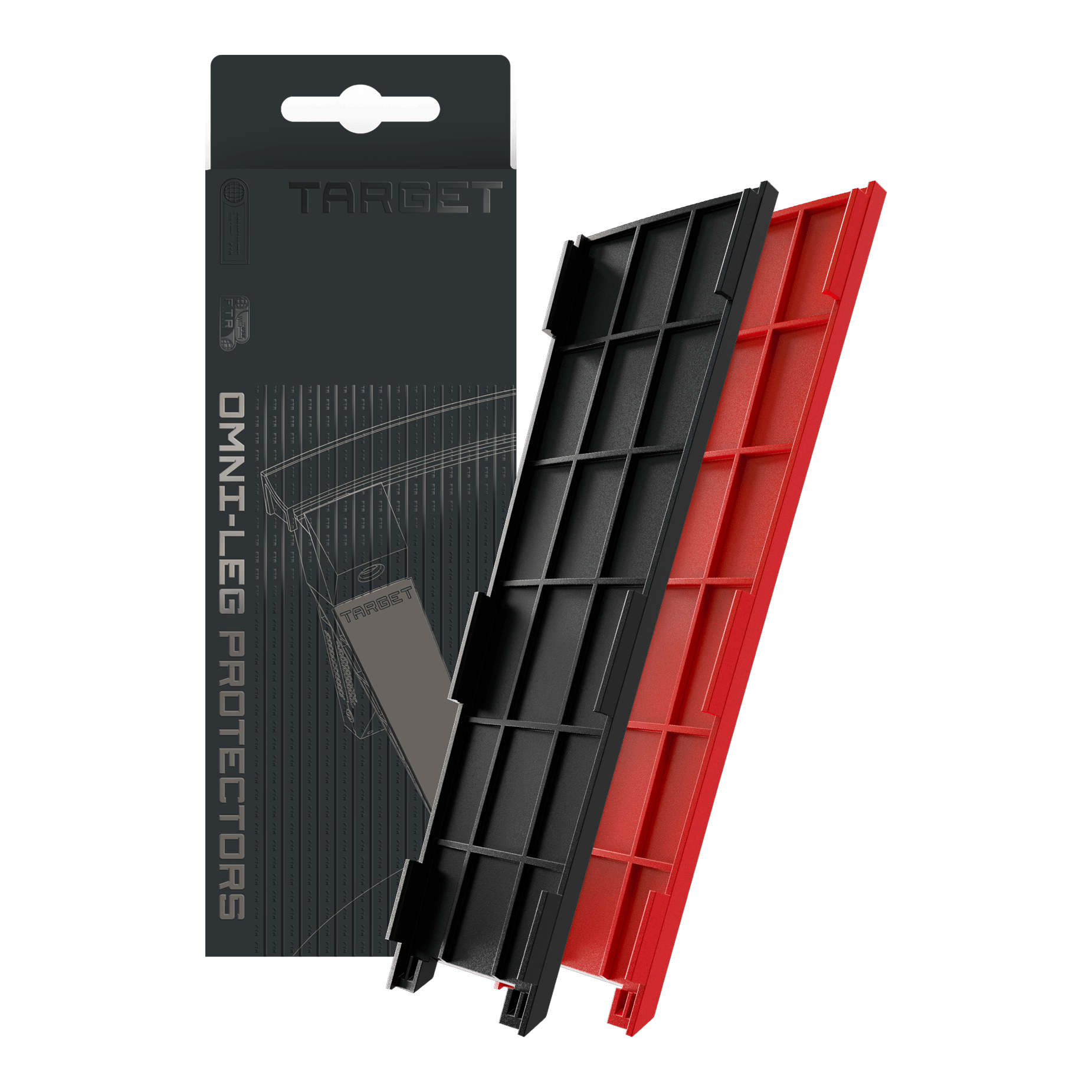 Chrániče nohou Target OMNI Zu sehen sind Target OMNI Leg Protectors. Sie sind speziell für den Schutz der Beine entwickelt.