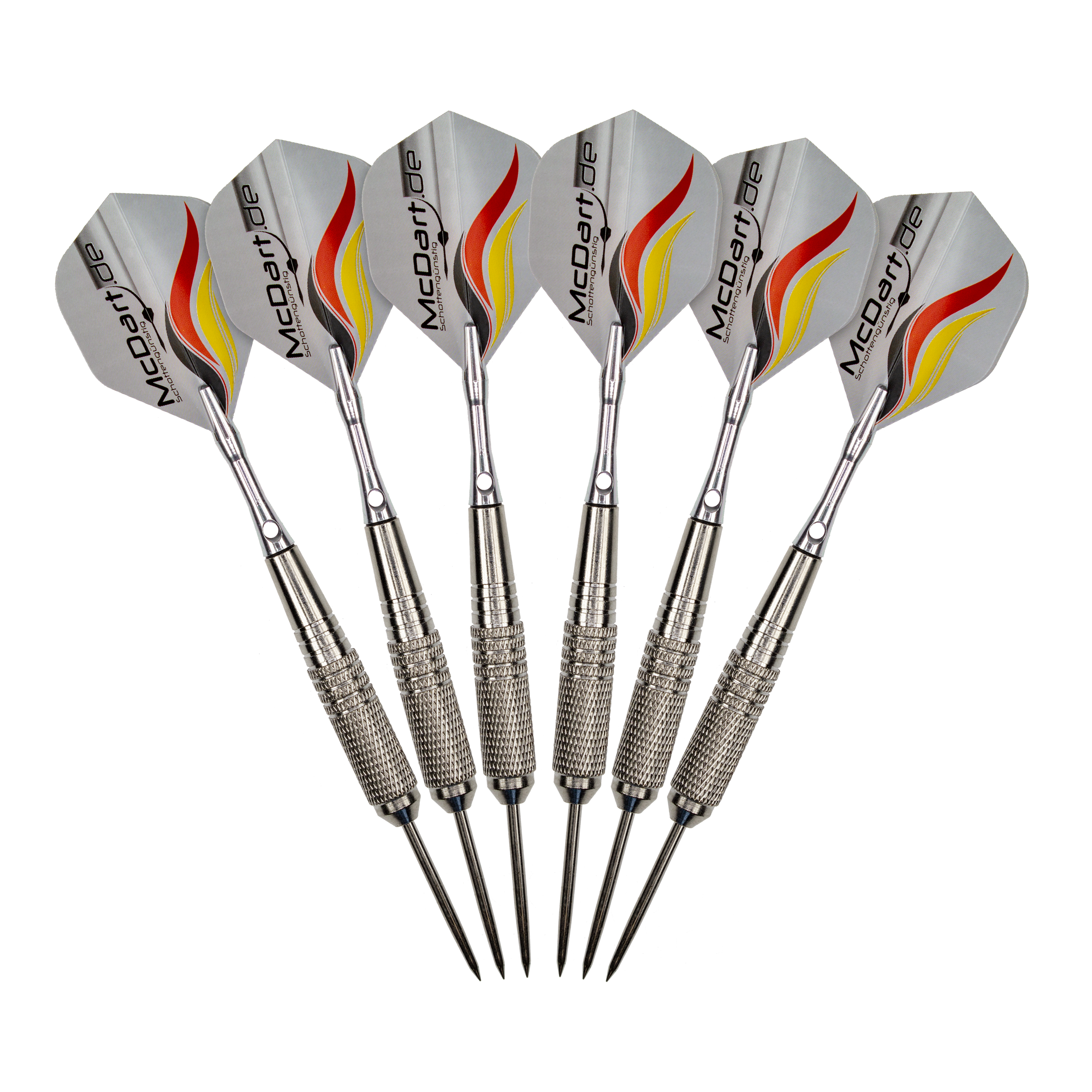 Das Bild zeigt ein McDart Starterpack. Es eignet sich hervorragend für Einsteiger im Dartsport.