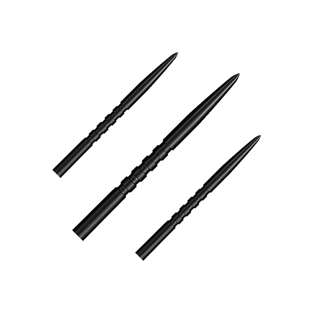 Ocelové hroty šipek Shot Grip Point - černé Das Foto zeigt ein Set schwarzer Steeldartspitzen. Es handelt sich um das Modell Grip Point mit 35 mm Länge.