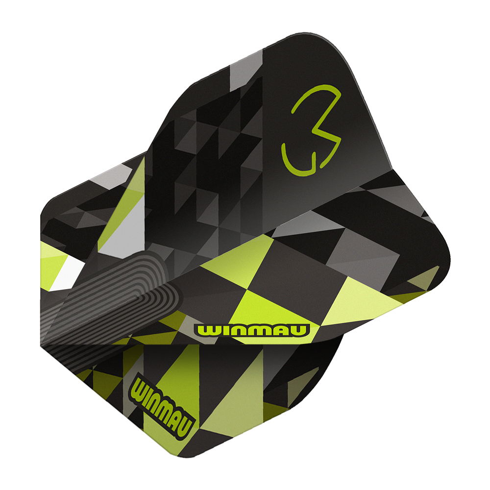 Letky Winmau Prism Delta MvG Logo Green No2 Standard Hier sieht man Winmau Prism Delta MvG Logo Green No2 Standard Flights. Das Design ist speziell und auffällig.