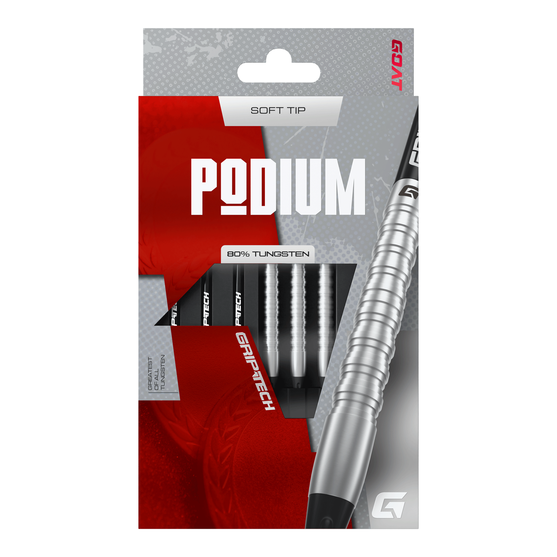 Dardos suaves GOAT Podium Silver - 18 g Das Foto zeigt die GOAT Podium Silver Softdarts mit 18g Gewicht. Diese silbernen Softdarts eignen sich ideal für Dartspieler.