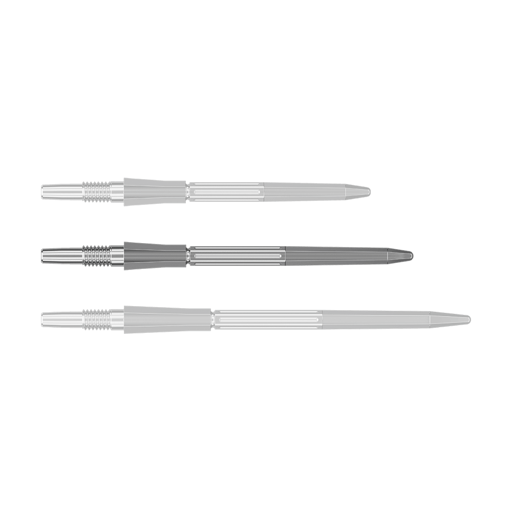 Dargestellt ist eine einzelne silberne Dartspitze mit einer Länge von 35mm. Sie gehört zum Swiss Point System.