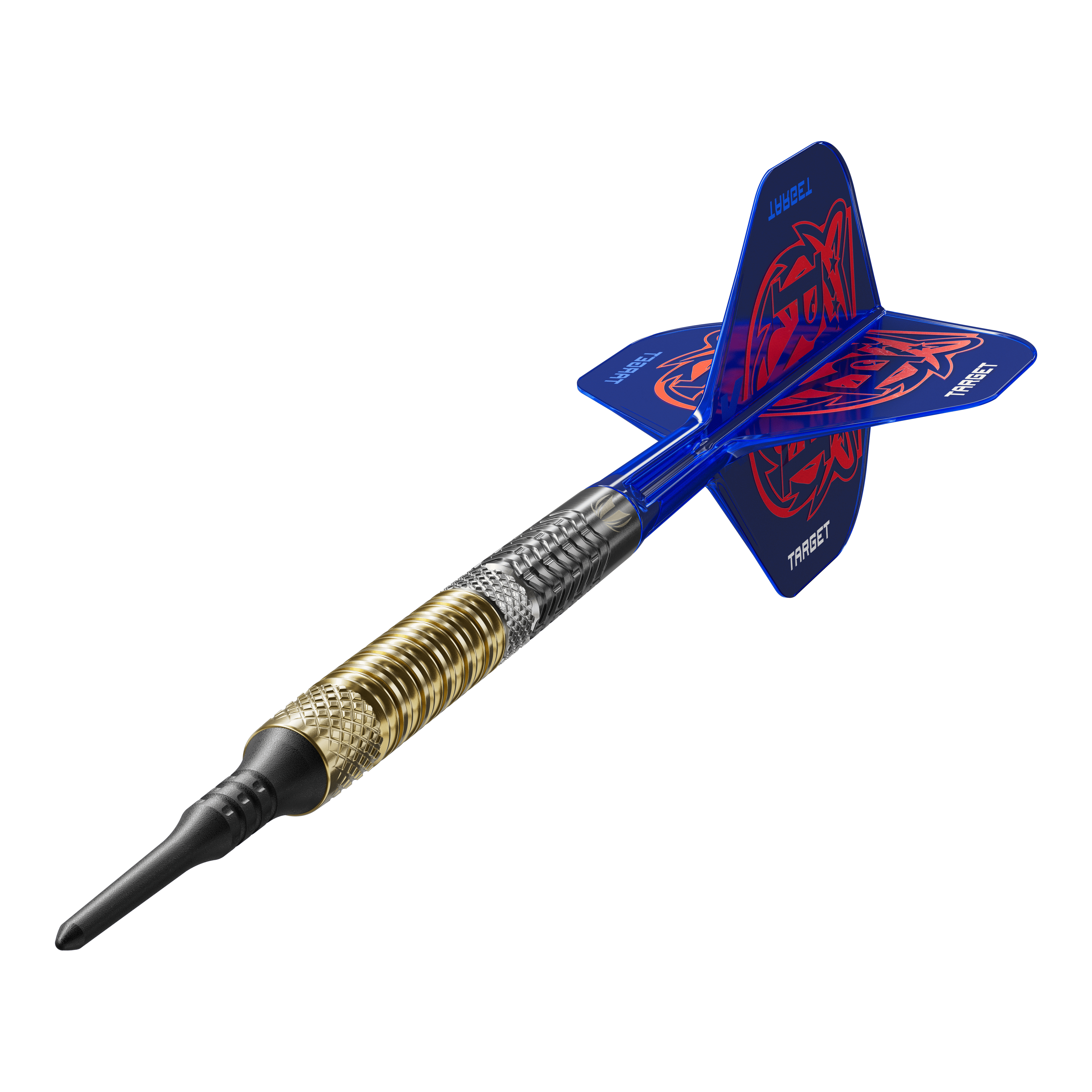 Target freccette morbide Raymond Van Barneveld GEN6 Das Bild zeigt die Target Raymond Van Barneveld GEN6 Softdarts aus einer anderen Perspektive. Die Details der Softdarts sind gut erkennbar.