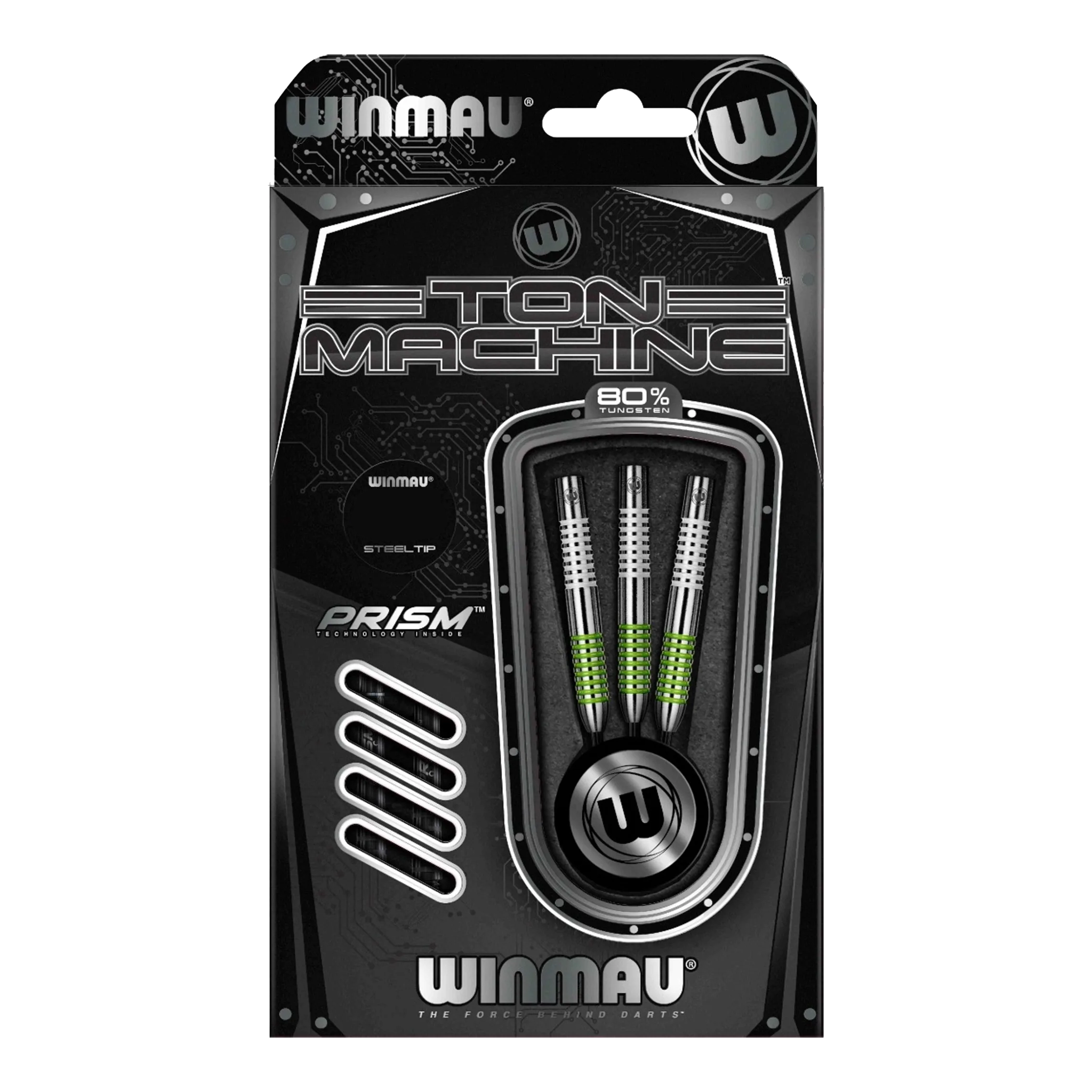Winmau Ton Machine Steeldarts Die Abbildung zeigt die Winmau Ton Machine Steeldarts. Es handelt sich um hochwertige Dartpfeile für Steeldartspiele.