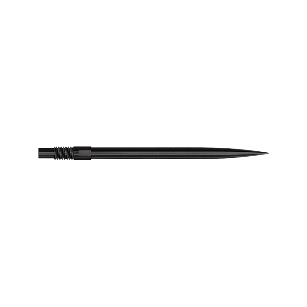 Harrows Quick Point Dart Tips - Black Abgebildet ist das Produkt 'QP24049_Harrows_QuickPoint_Dartspitzen_Schwarz_35mm_2'. Es sind schwarze Dartspitzen zu sehen.