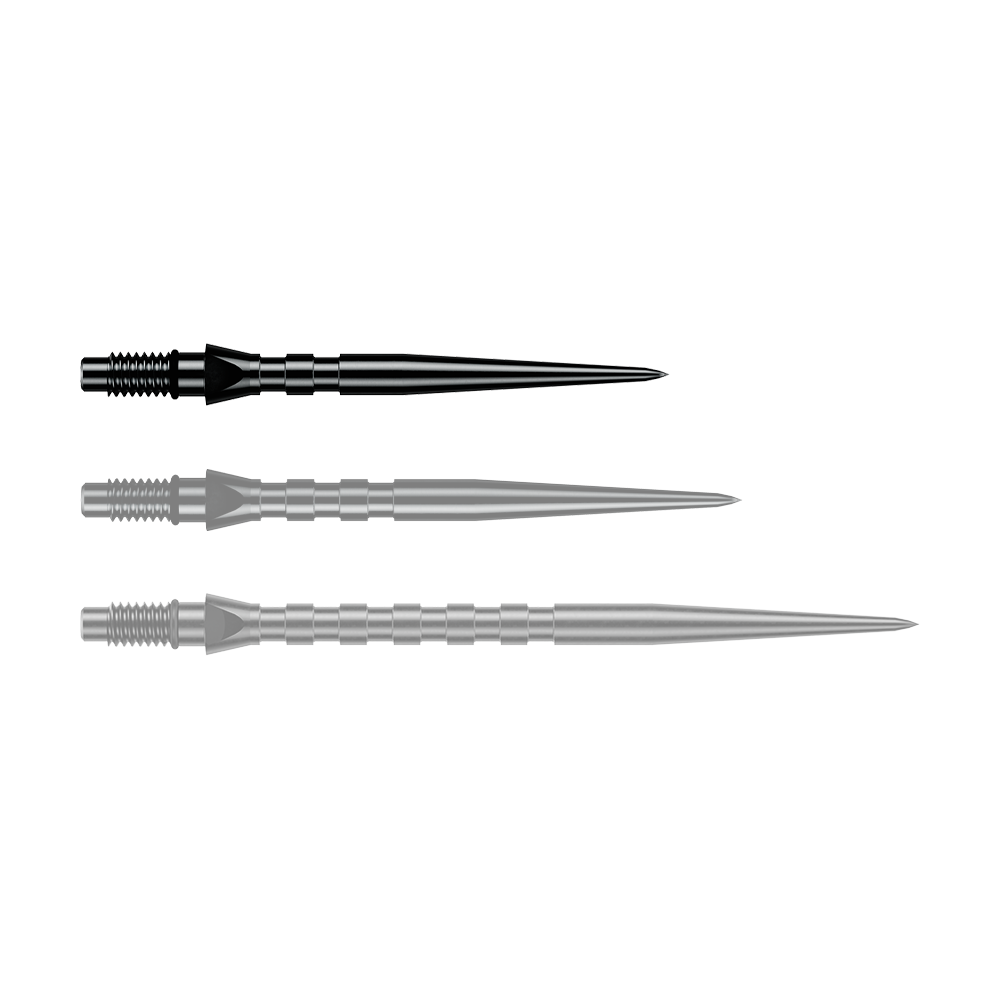 Špičky na šipky Winmau Switch Point Groove Steel - černé Abgebildet ist eine einzelne schwarze Winmau Switch Point Groove Steeldartspitze, 26 mm lang. Sie eignet sich zum Austausch von Steeldartspitzen.