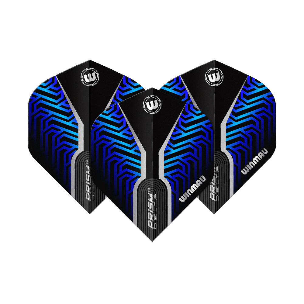 Winmau Prism Delta Blue No2 Standard Flights Abgebildet sind die Winmau Prism Delta Blue No2 Standard Flights. Diese Dart Flights sind in Schwarz und Blau gestaltet.