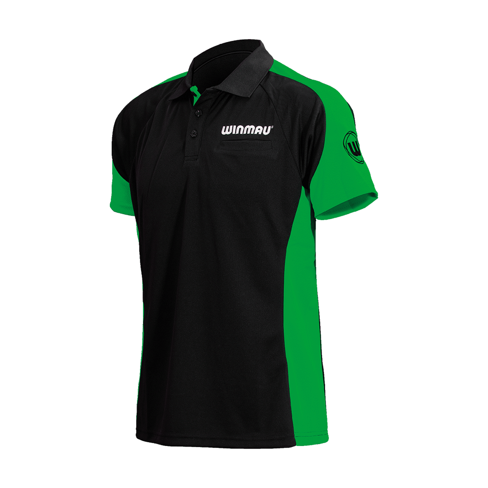 Winmau Wincool3 Dart Shirt - Nero / Verde neon - 4XL