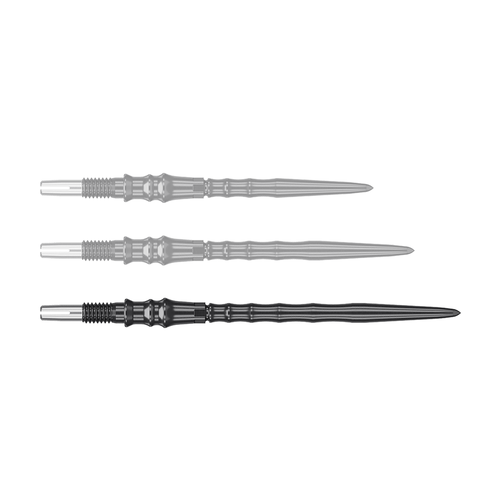 Target Japan Premium Swiss Point Steeldartspitzen - Schwarz Zu sehen sind schwarze Steeldartspitzen, SwissPoint, 40 mm von Target Japan Premium. Die Einzelspitze ist im Detail abgebildet.