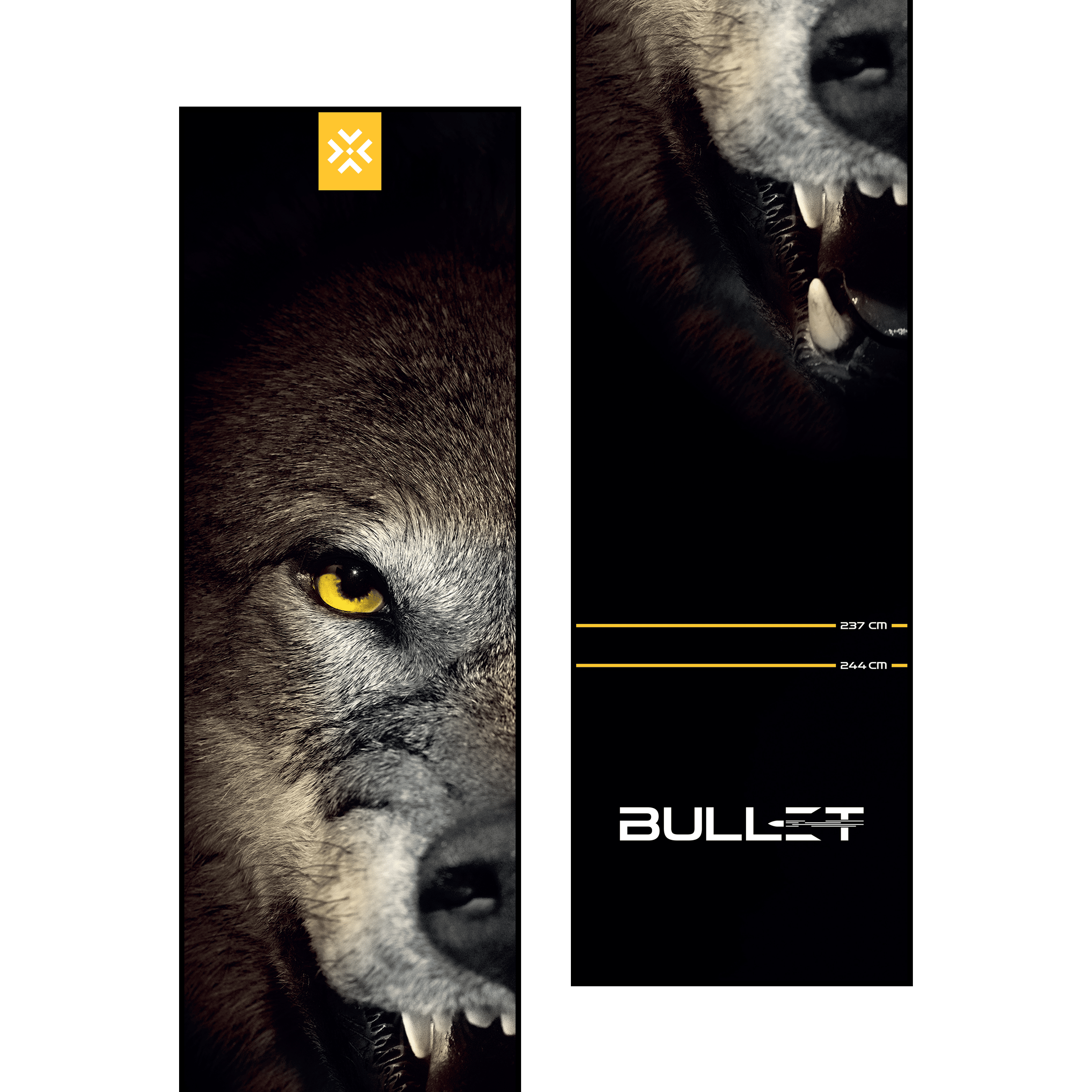 Podložka na šipky Bullet Fang Hier sieht man die Bullet Fang Dartmatte. Sie dient als Schutzunterlage für den Dartbereich und hilft beim richtigen Stellen der Wurflinie.