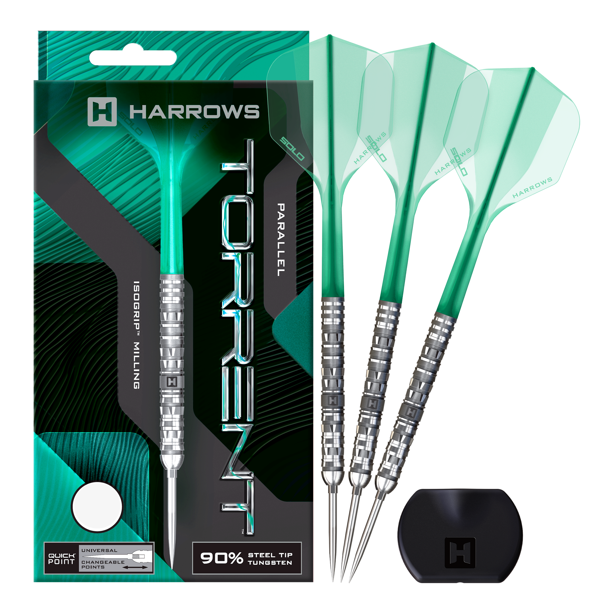 Steeldarts aus der Torrent Parallel QuickPoint Reihe sind zu sehen. Sie haben eine klassische Form.