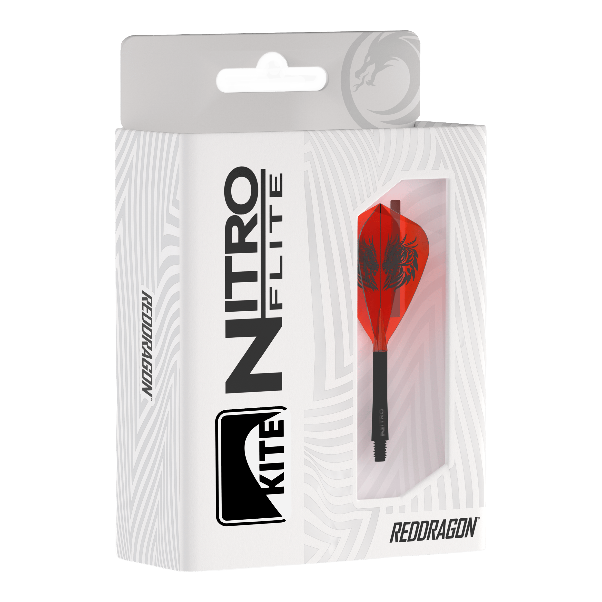 Das Bild zeigt die Red Dragon Nitro Flite - Jonny Clayton Kite Flights. Es handelt sich um spezielle Flights für Darts, entworfen im Jonny Clayton Design.
