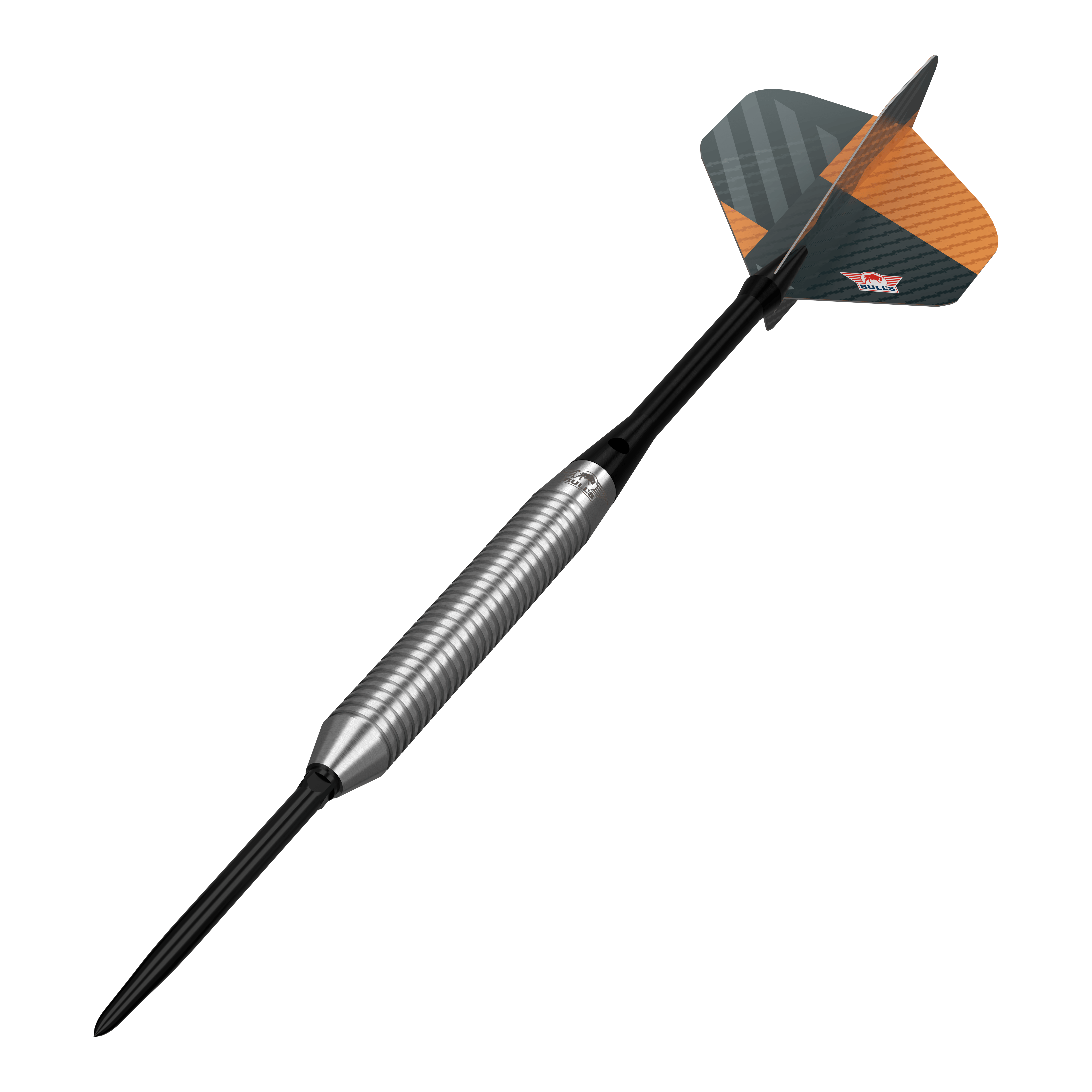 Šipky Bulls NL Volt Orange Convertible Point Steel Darts Das Bild zeigt Bulls NL Volt Orange Convertible Point Steeldarts. Aufgrund des Orangedesigns wirken die Darts auffällig.