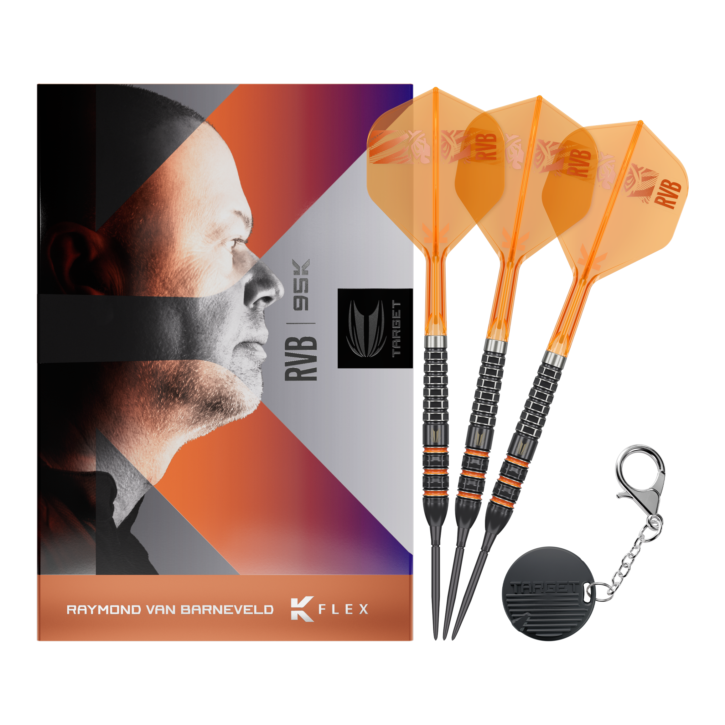 Target Raymond Van Barneveld 95 000 švýcarských bodů Steeldarts Das Bild zeigt die vollständigen Target Raymond Van Barneveld 95K Swiss Points Steeldarts. Dieses Modell richtet sich an ambitionierte Dartspieler.