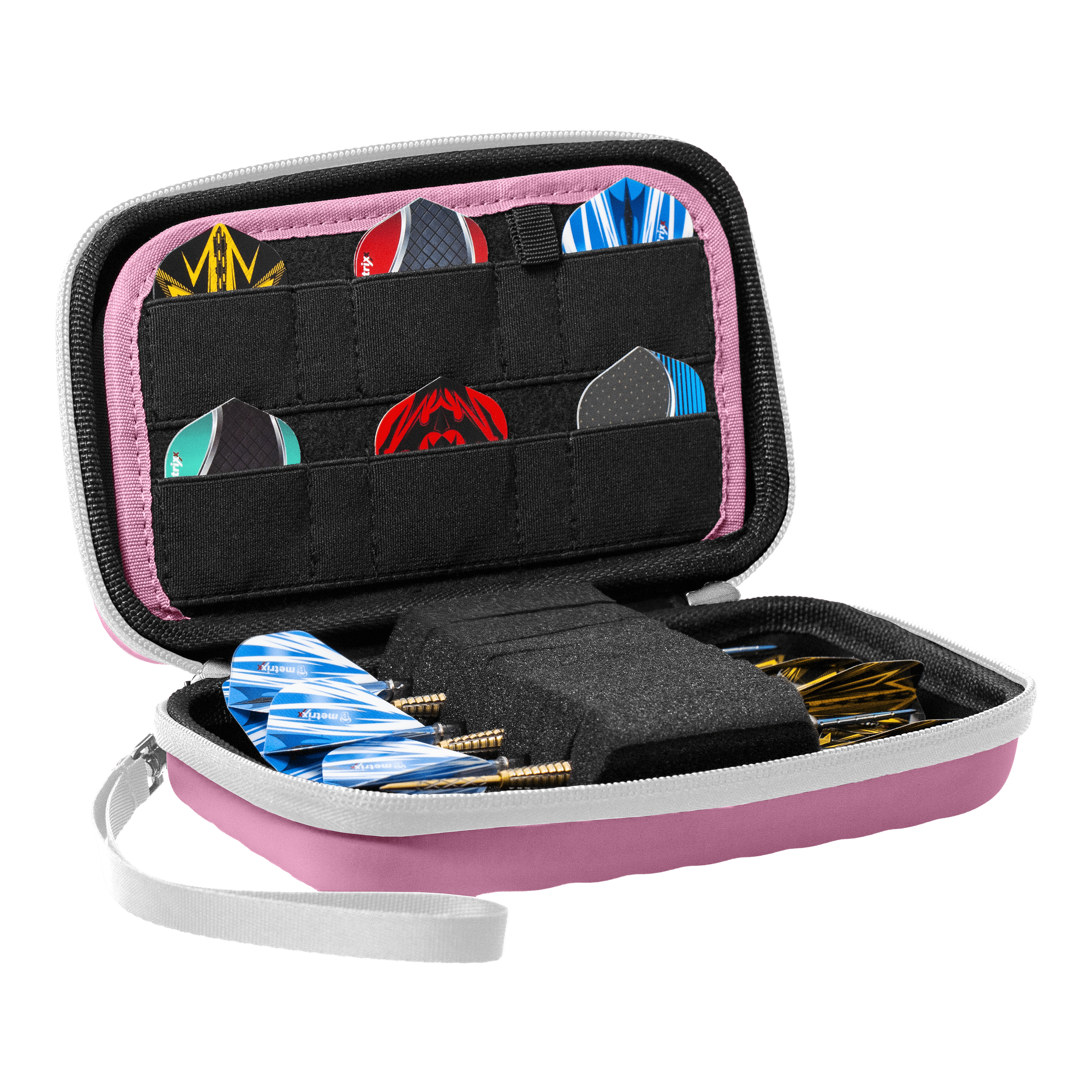 Pouzdro na šipky Bulls Orbis XL - růžové Dieses Bild präsentiert das Bulls Orbis XL Dartcase - Pink. Die Darttasche zeichnet sich durch ihr modernes Design aus.