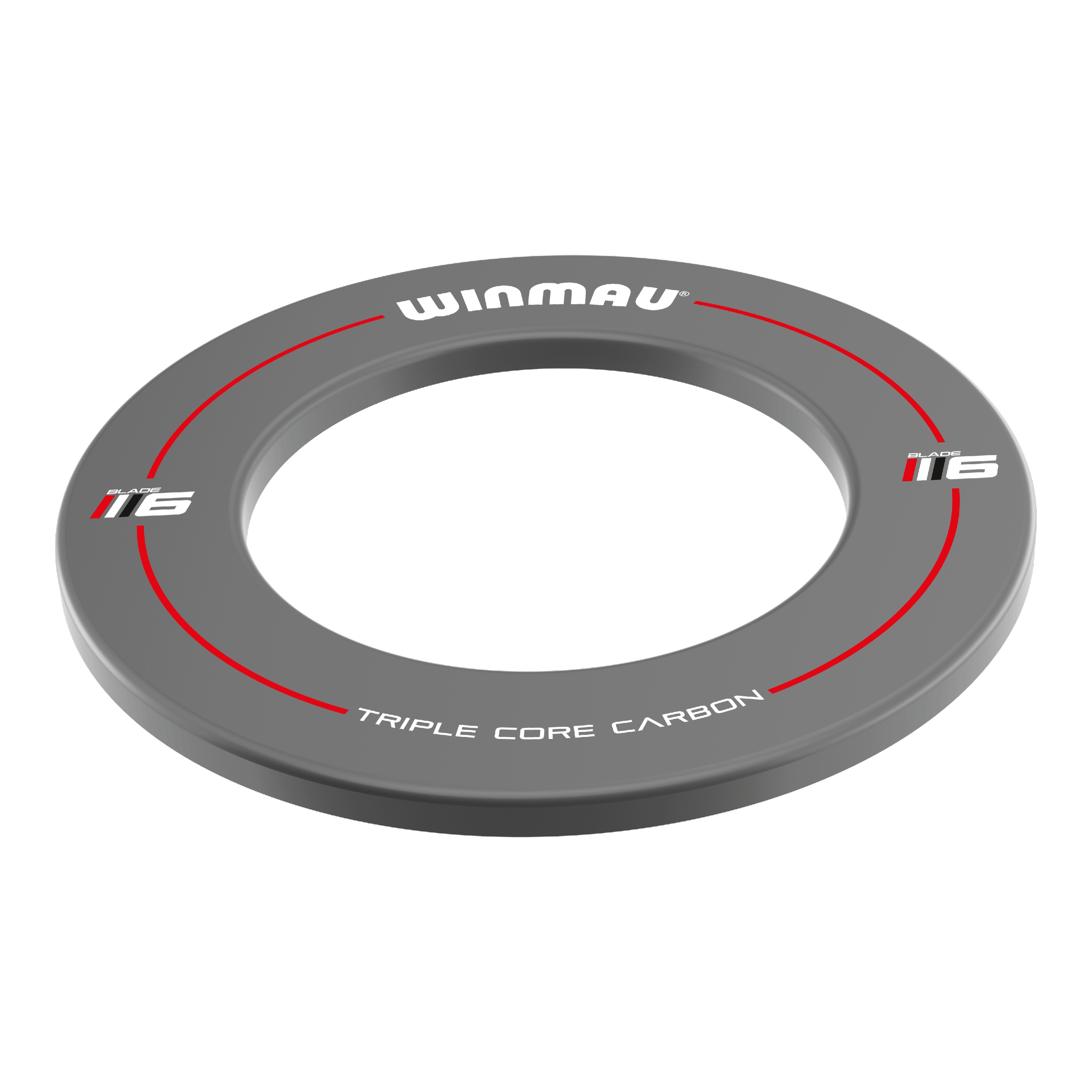 Winmau Blade 6 Design Dartboard Surround - Grau Dies ist ein grauer Dartboard-Surround der Marke Winmau, Modell Blade 6. Er dient als Schutzring für die Wand rund um die Dartscheibe.