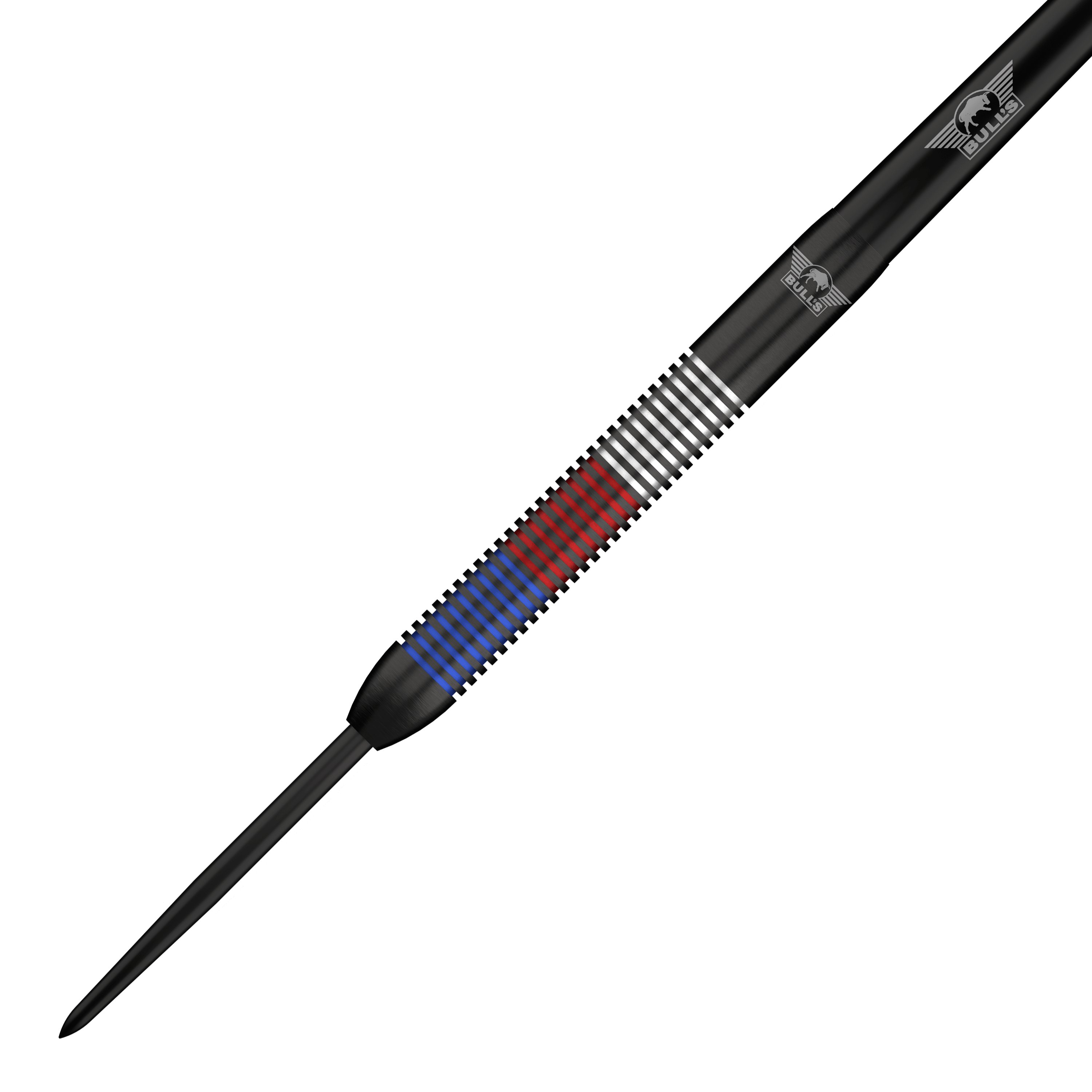 Zu sehen sind die Bulls NL Karel Sedlacek E2 Steeldarts mit 24 Gramm Gewicht. Das Produkt richtet sich an Dartspieler, die Wert auf professionelle Ausrüstung legen.