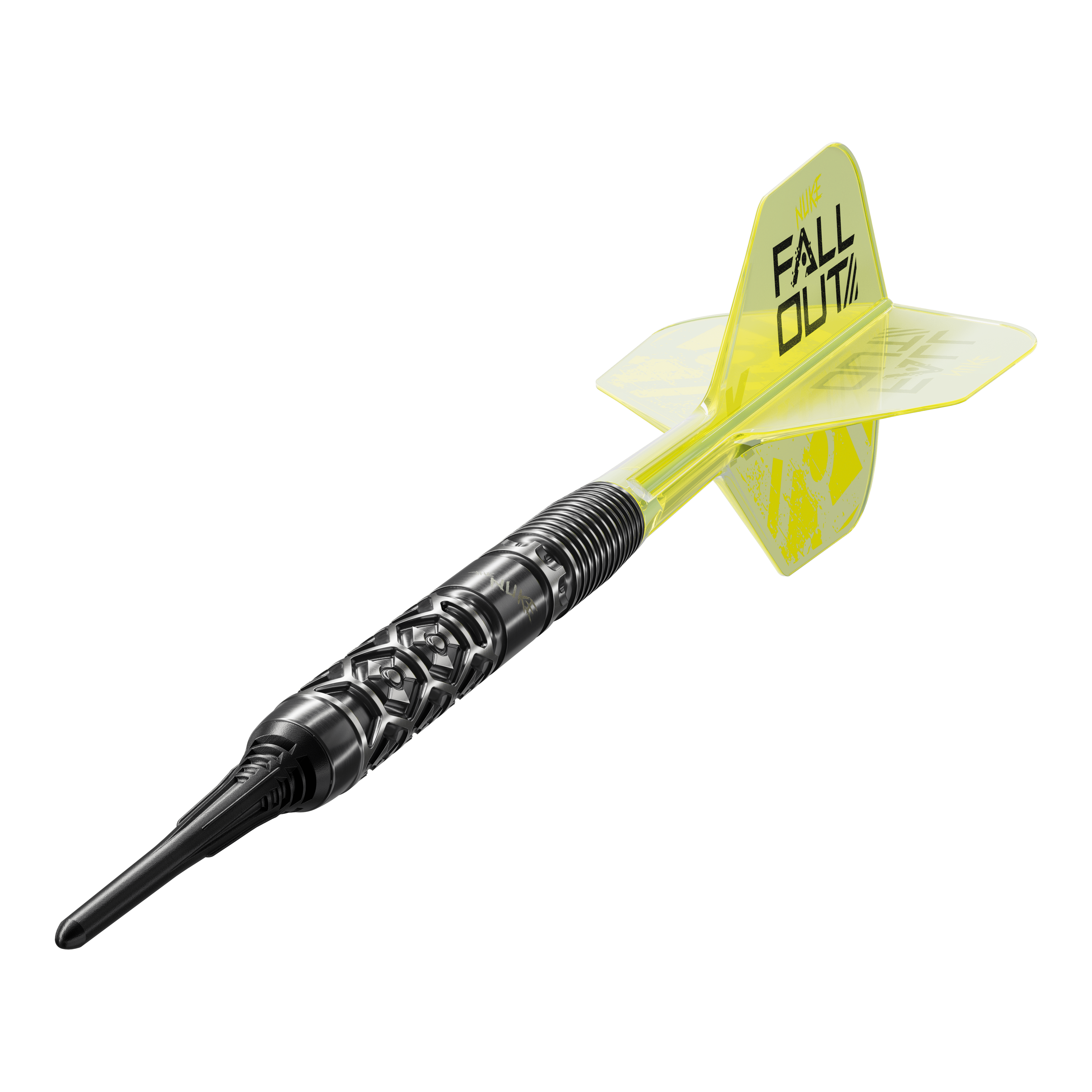 Target Luke Littler Nuke Fallout Softdarts - 19g Das Bild zeigt die Target Luke Littler Nuke Fallout Softdarts - 19g. Es handelt sich um hochwertige Softdarts, ideal für Präzisionsspieler.