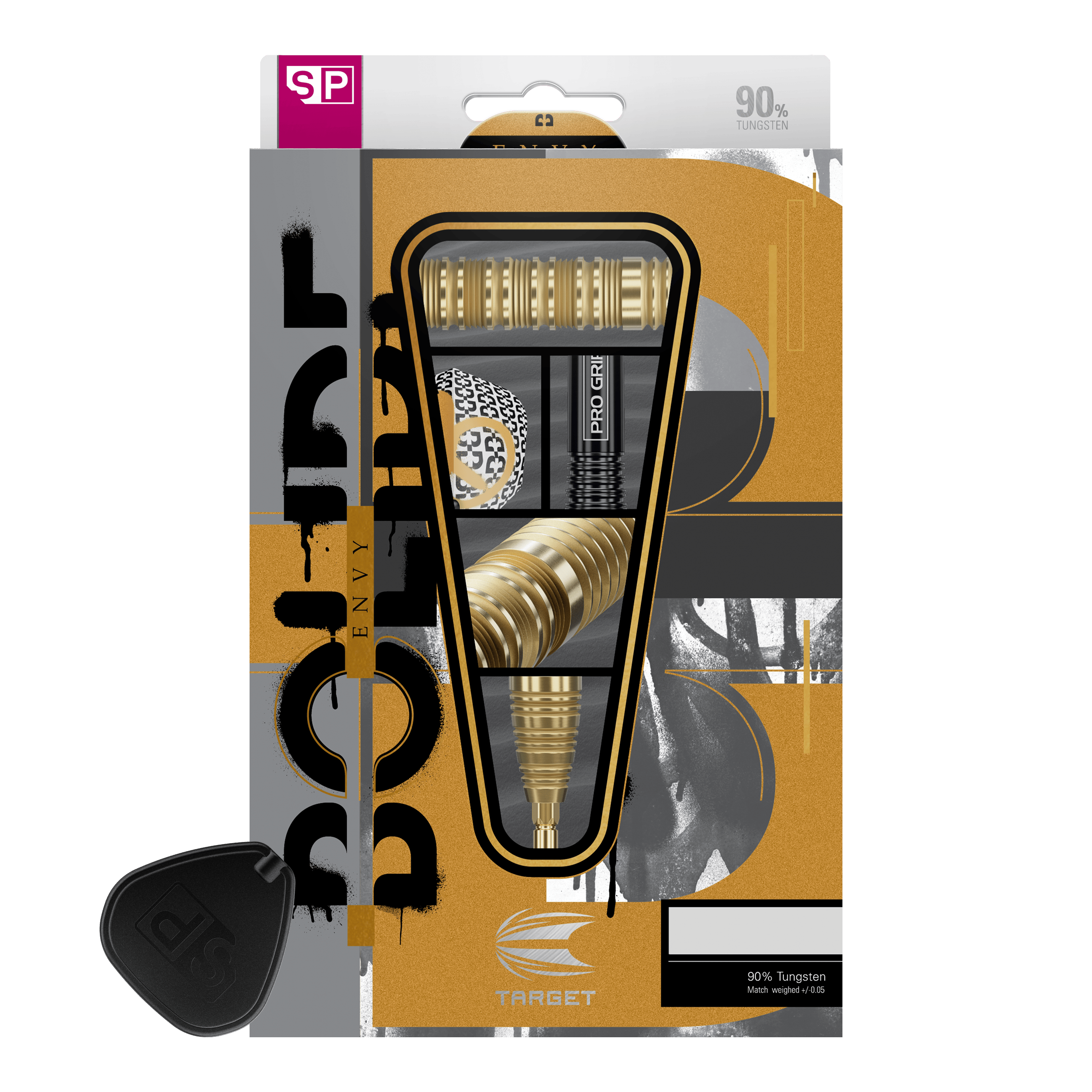 Abgebildet ist der Target Bolide Envy 05 Swiss Point Steeldarts. Das Produkt ist für Dartspieler geeignet.