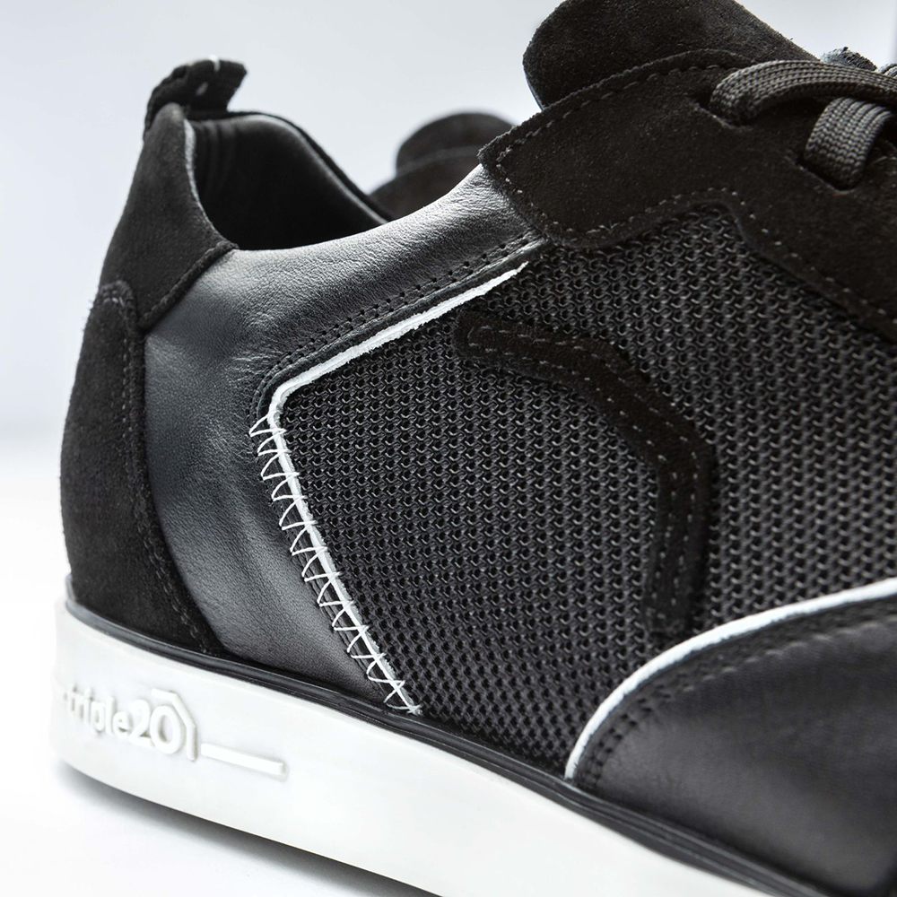 Chaussures à fléchettes en cuir textile Triple20 - Noir Blanc