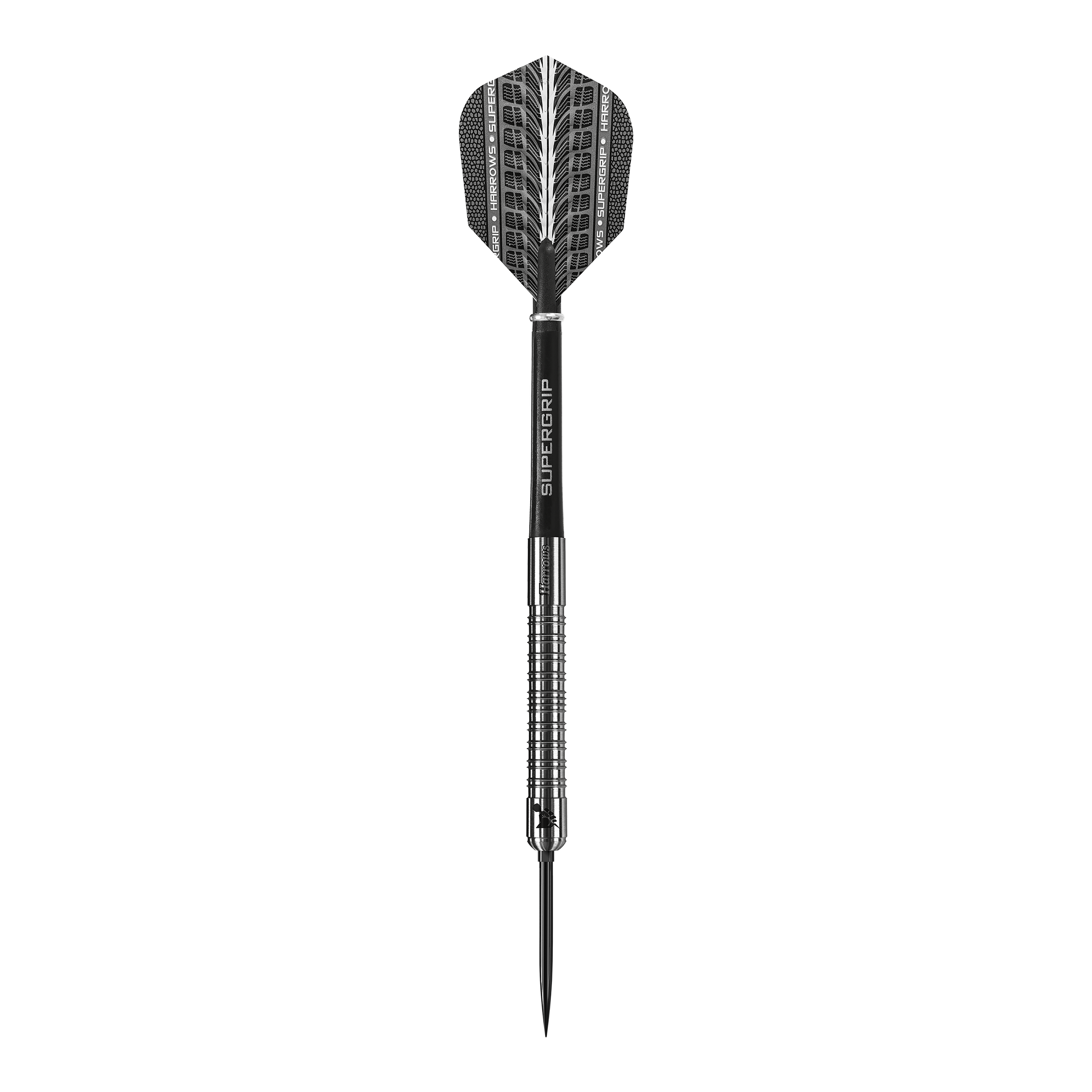 Freccette in acciaio Harrows Supergrip 90 Quick Point Das Foto zeigt den Harrows Supergrip 90 Quick Point Steeldarts. Der Dart wird seitlich präsentiert.