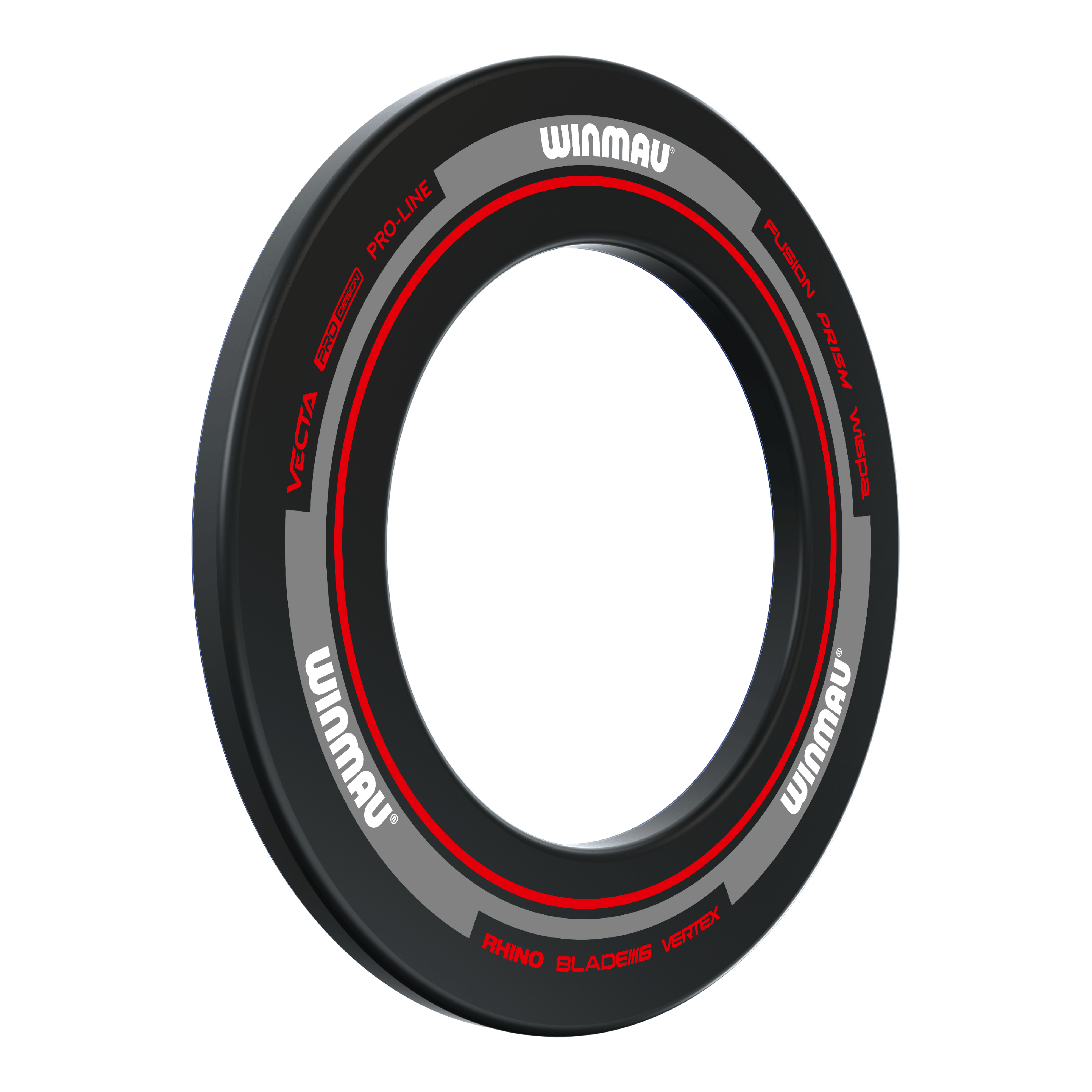 Marco para diana Winmau Advance - Negro Rojo Das Bild zeigt den Winmau Advance Dartboard Surround in Schwarz und Rot. Der Surround ist rund und schützt die Wand um die Dartscheibe.