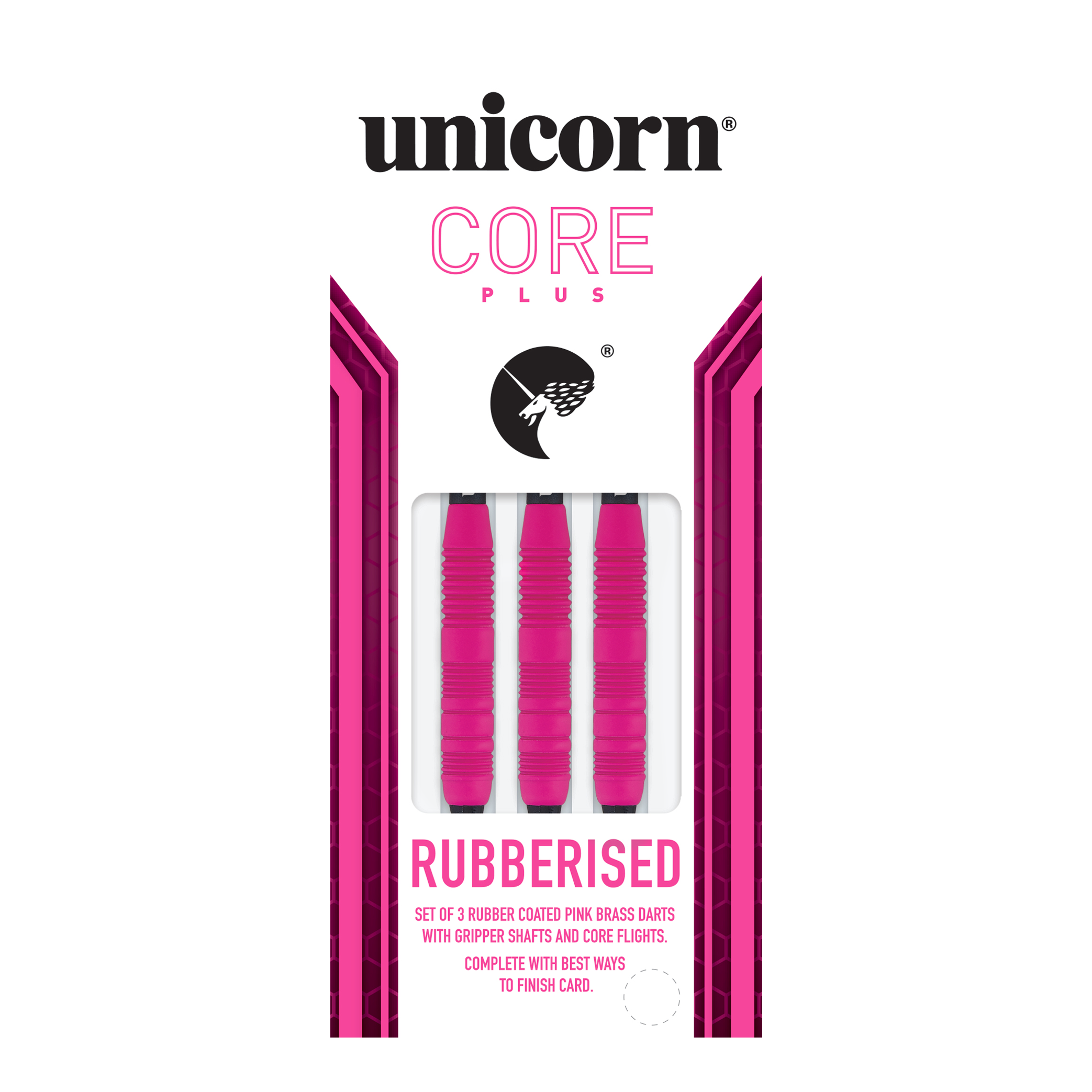 Softdarts rosa gommati Unicorn Core Plus - 19 g