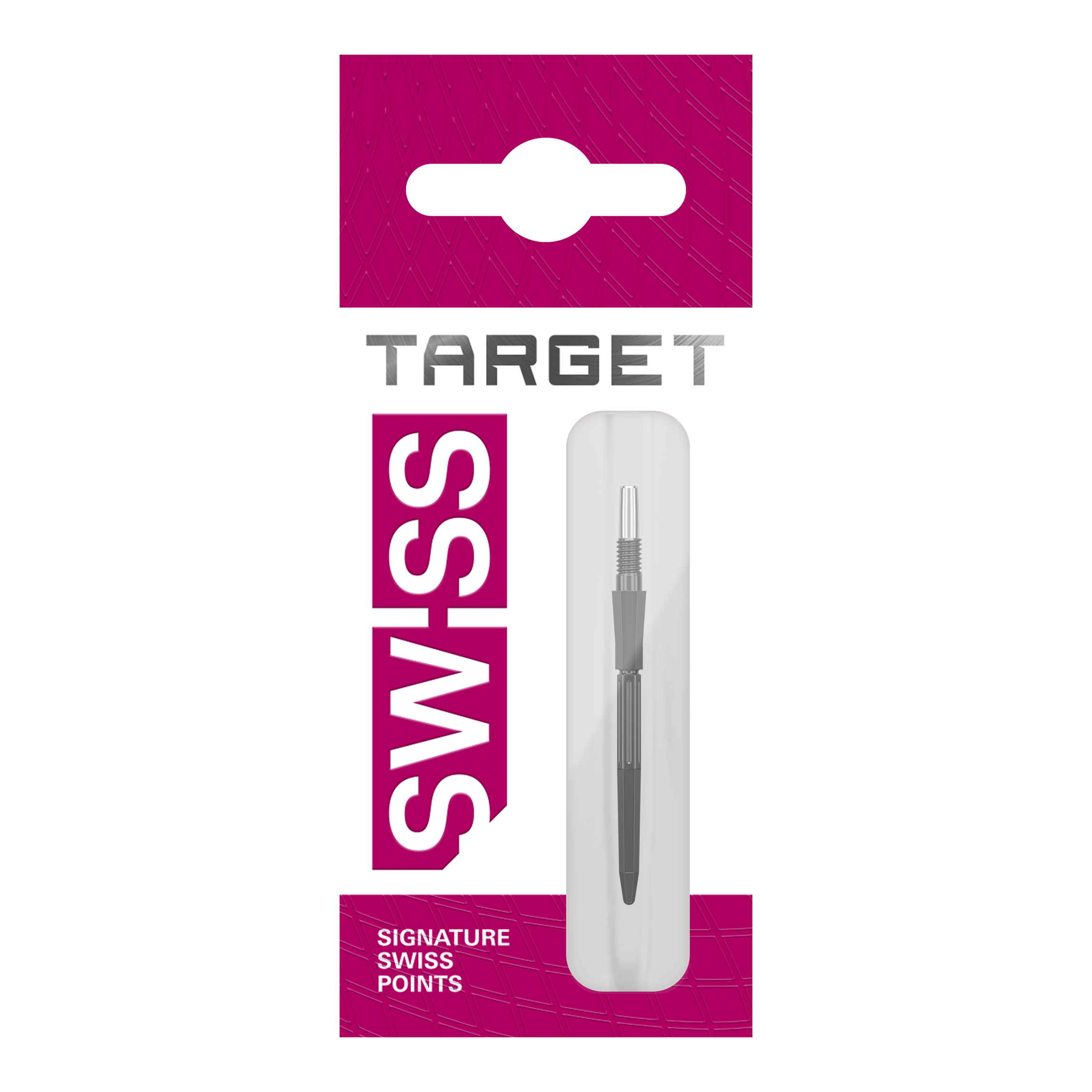 Target Elysian Archetype 43 Swiss Point Steeldartspitzen - Schwarz Hier sind drei schwarze Dartspitzen von Target Elysian Archetype 43 SwissPoint, 30 mm lang, zu sehen. Sie werden als Gruppe präsentiert.