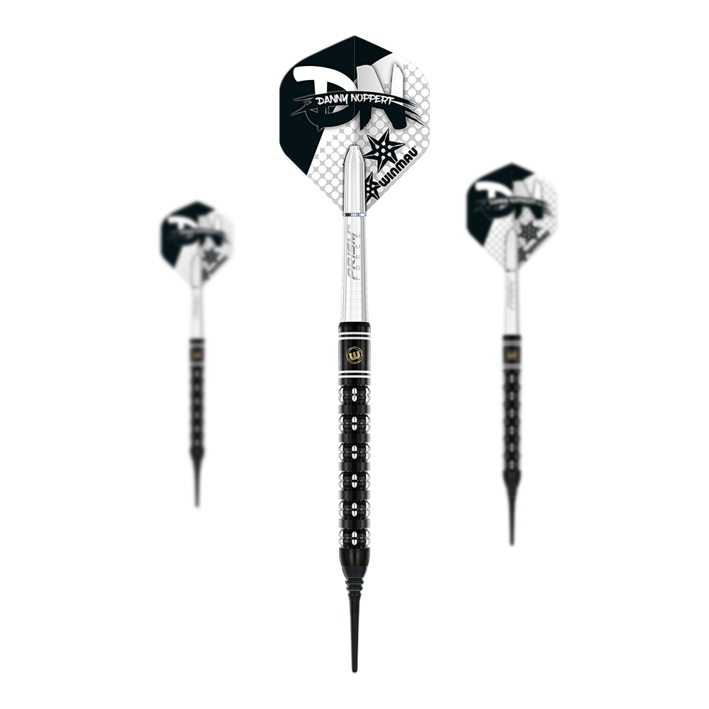 Fléchettes Professionnelles WINMAU Danny Noppert Signature - Tungstène 90% 18g, Avec Tiges Courtes Et Ailettes Prism Delta